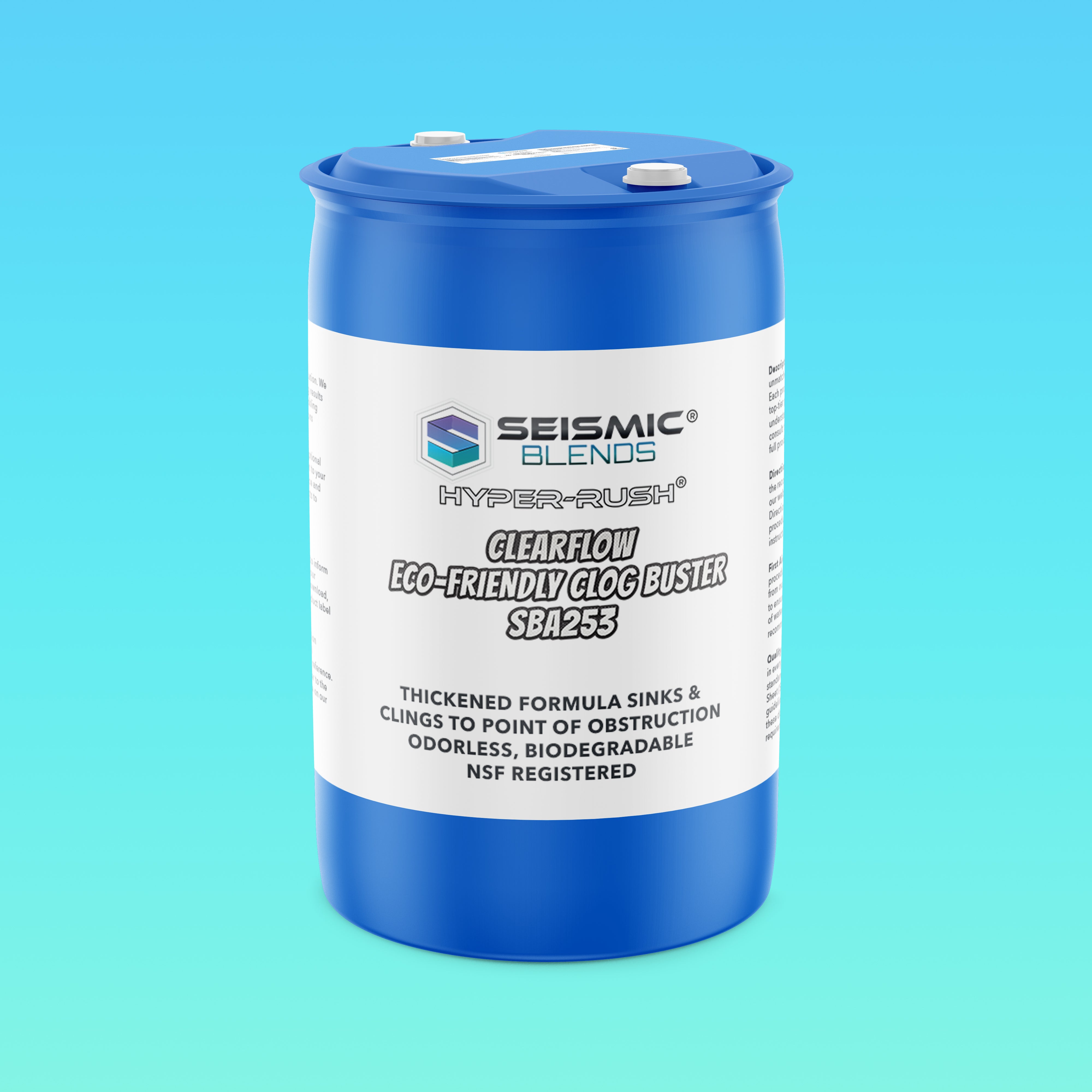 Hyper Rush ClearFlow Eco-Friendly Clog Buster (SBA253) - Natural Citrus Formula Blasts Away Clogs Without Harsh Chemicals