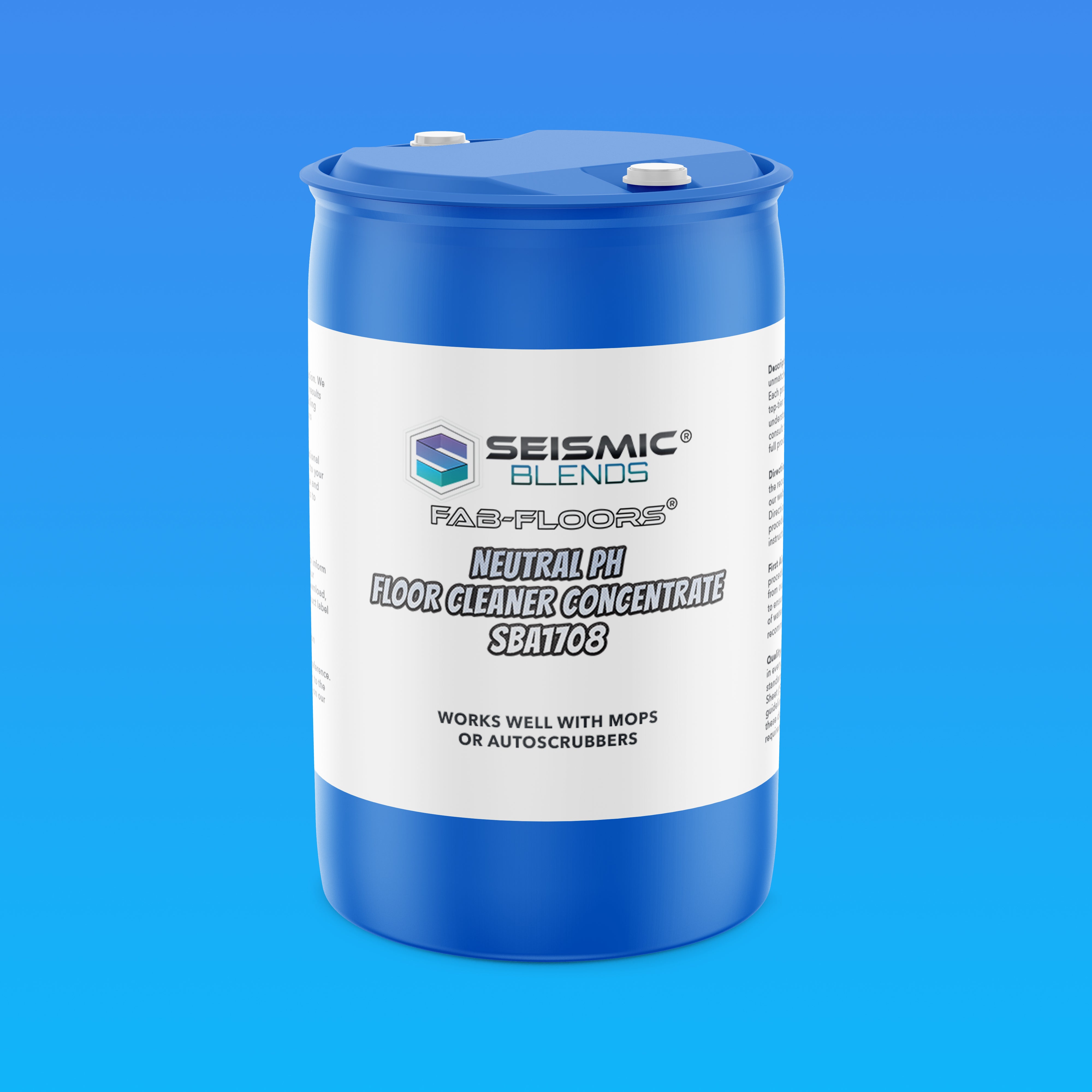 Fab Floors Neutral pH Floor Cleaner Concentrate (SBA1708) - Neutral pH Formula for Gentle Floor Cleaning