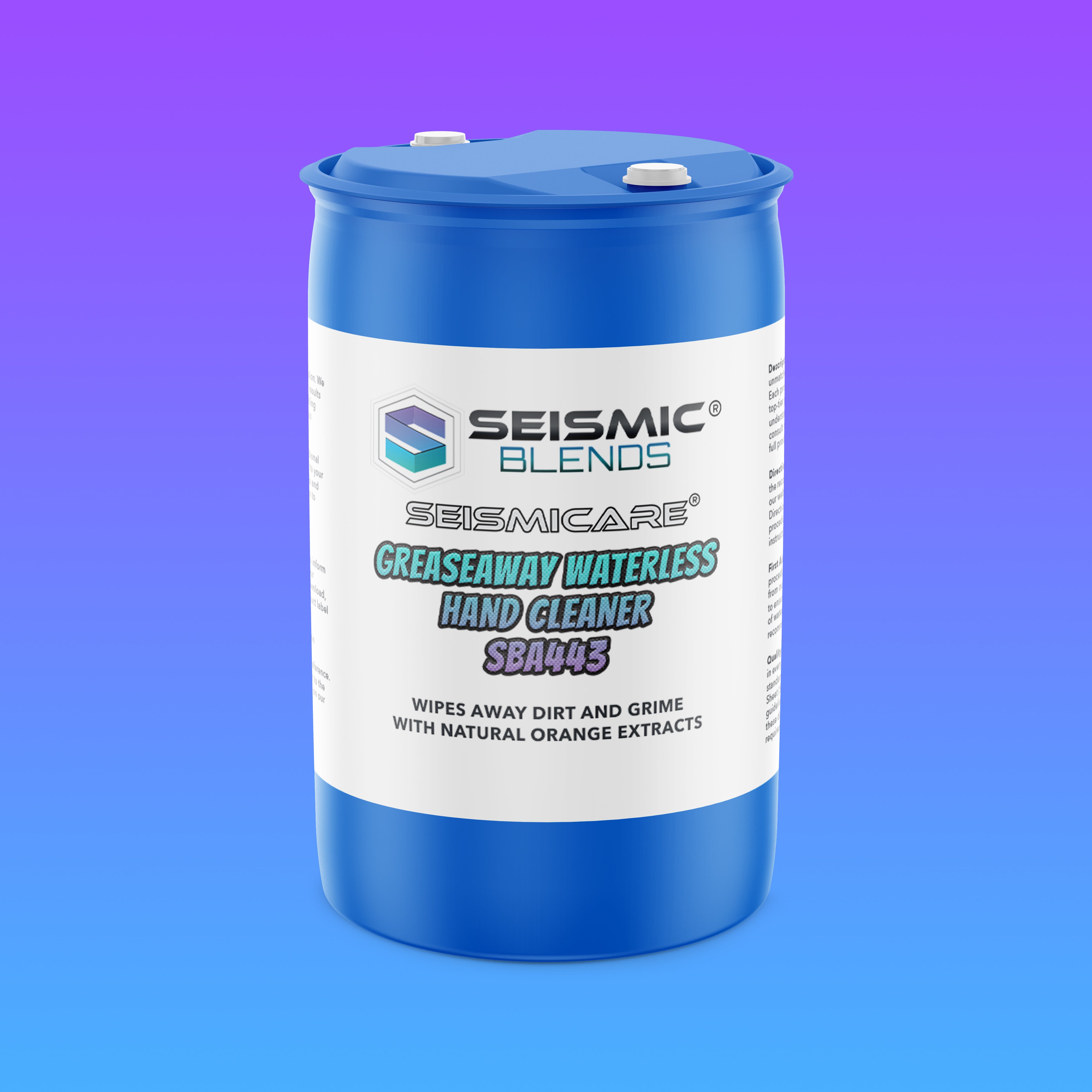 Seismicare GreaseAway Waterless Hand Cleaner (SBA443) - Waterless Cleaner That Breaks Through Grease And Grime