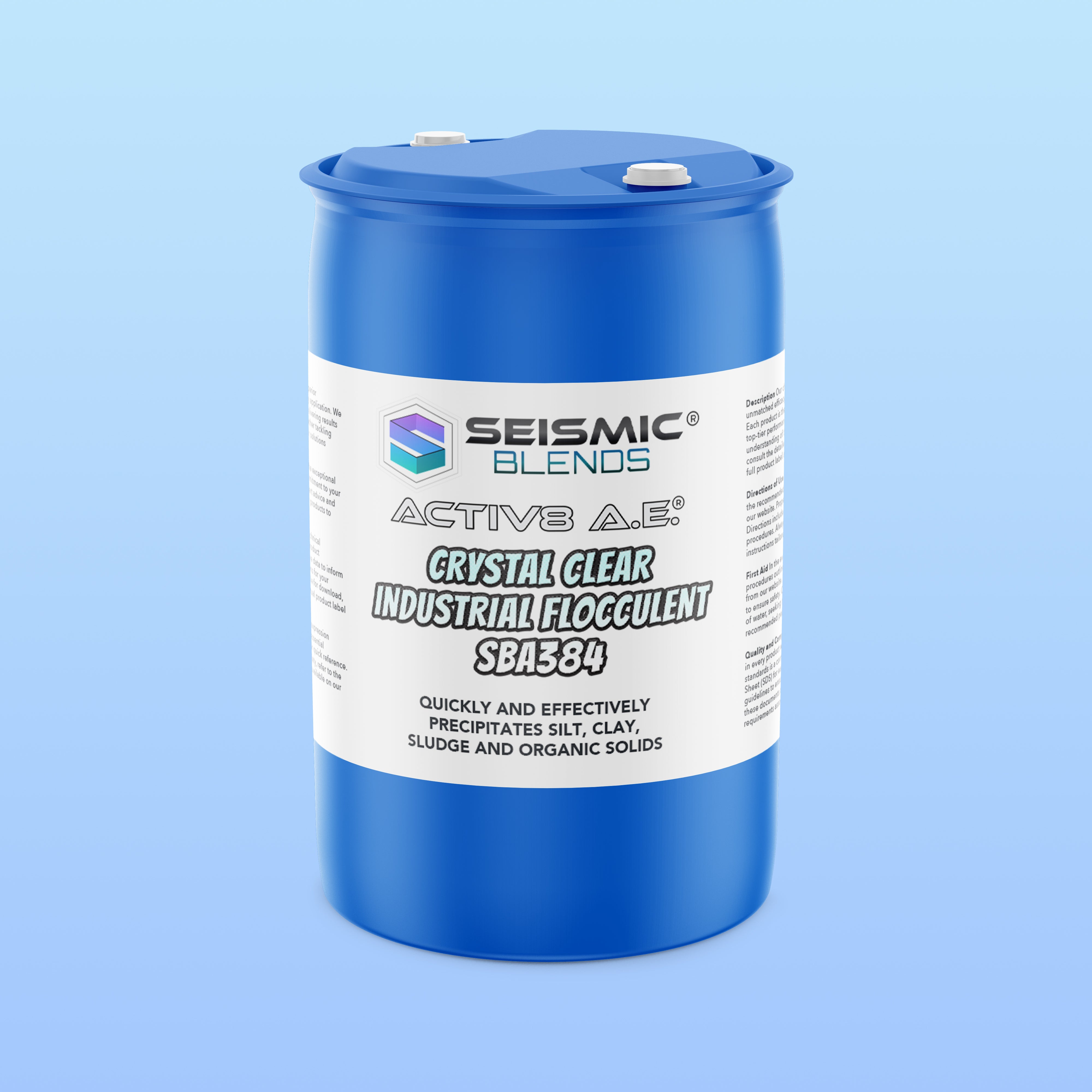 Activ8 AE Crystal Clear Industrial Flocculent (SBA384) - Industrial-Grade Water Clarifier for Sediment Removal