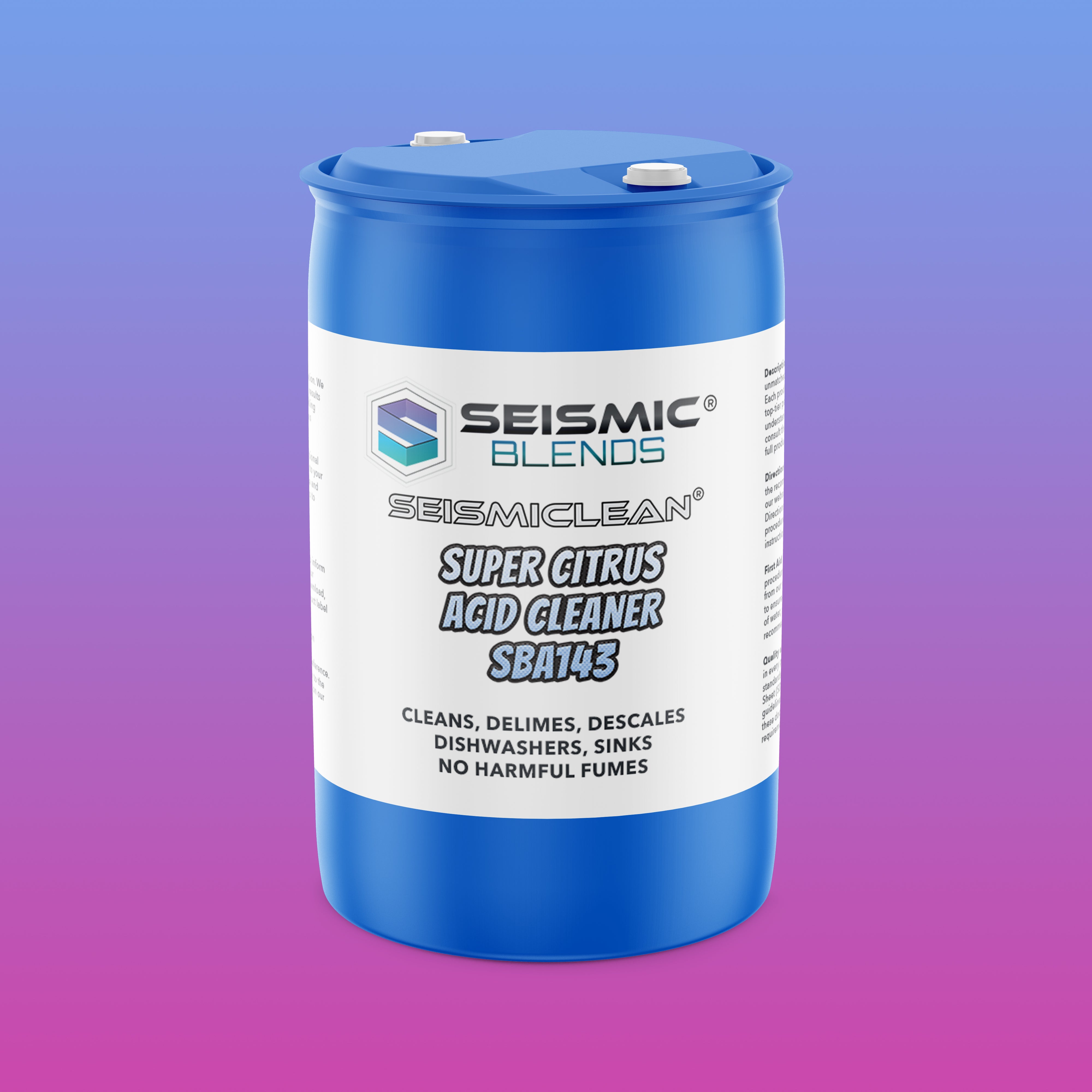 Seismiclean Super Citrus Acid Cleaner (SBA143) - Citrus Powered Acid Cleaner For Industrial Use