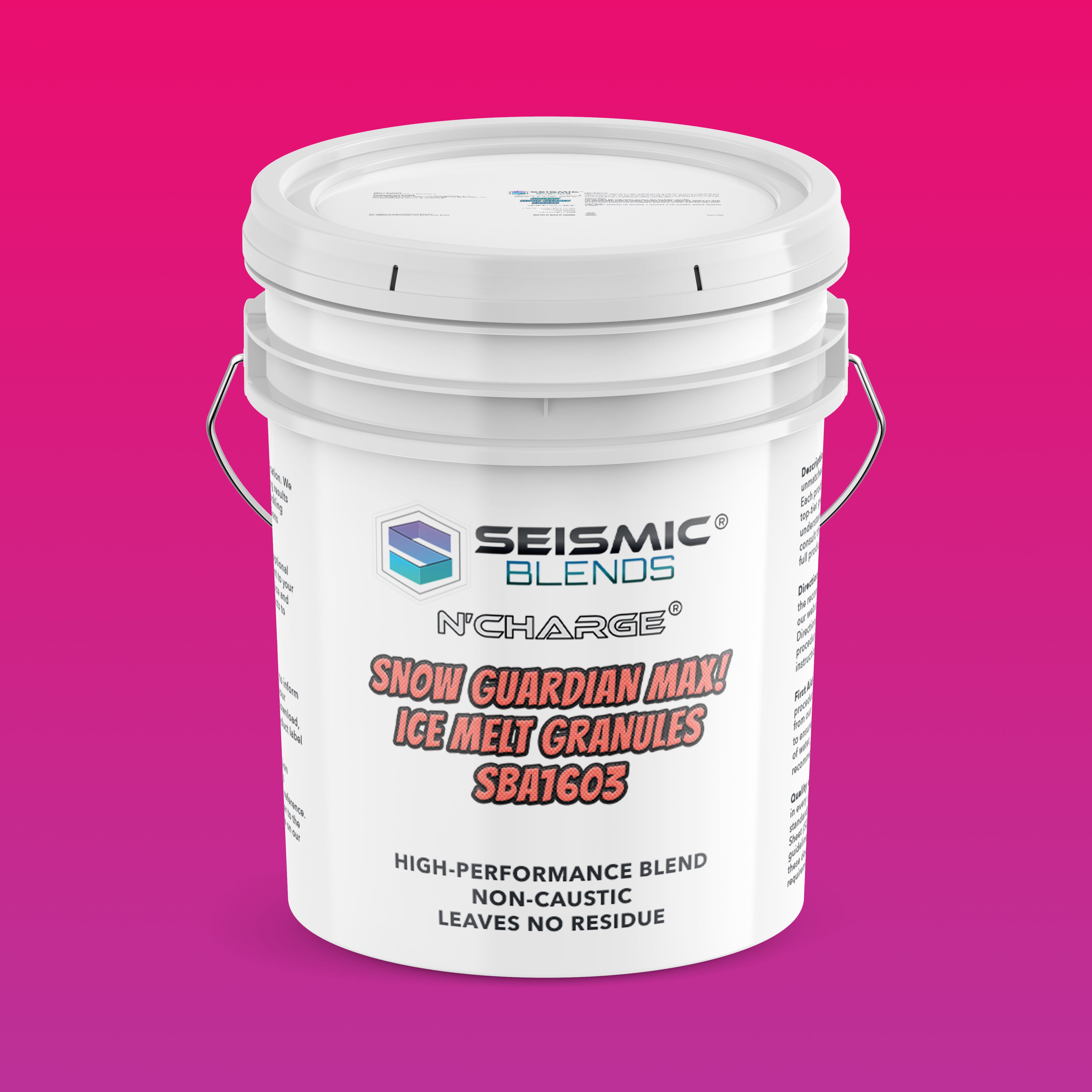 N'Charge Snow Guardian Max! Ice Melt Granules (SBA1603) - Heavy-Duty Granules That Crush Ice Fast On Sidewalks And Driveways