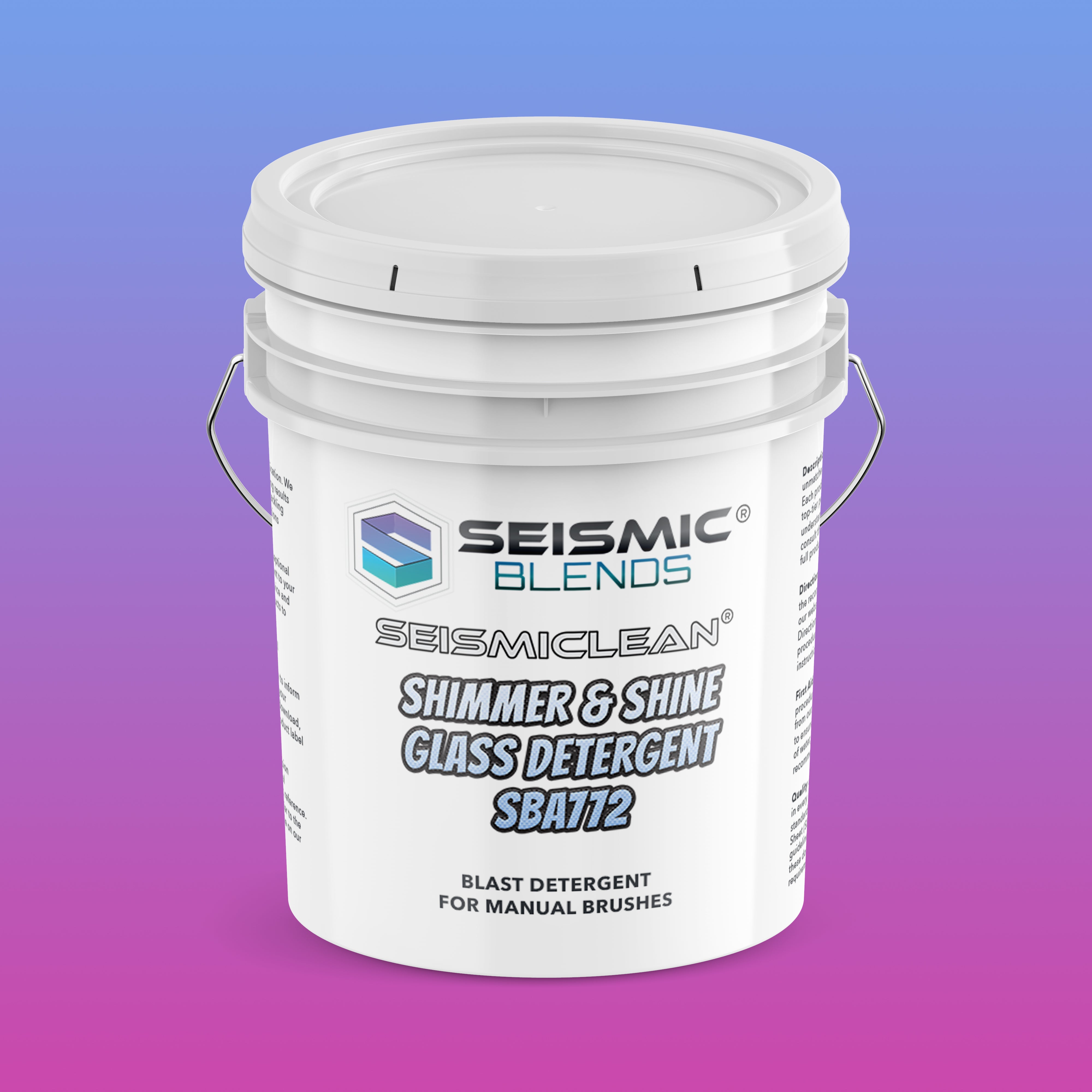 Seismiclean Shimmer & Shine Glass Detergent (SBA772) - Streak Free Finish For All Glass Surfaces