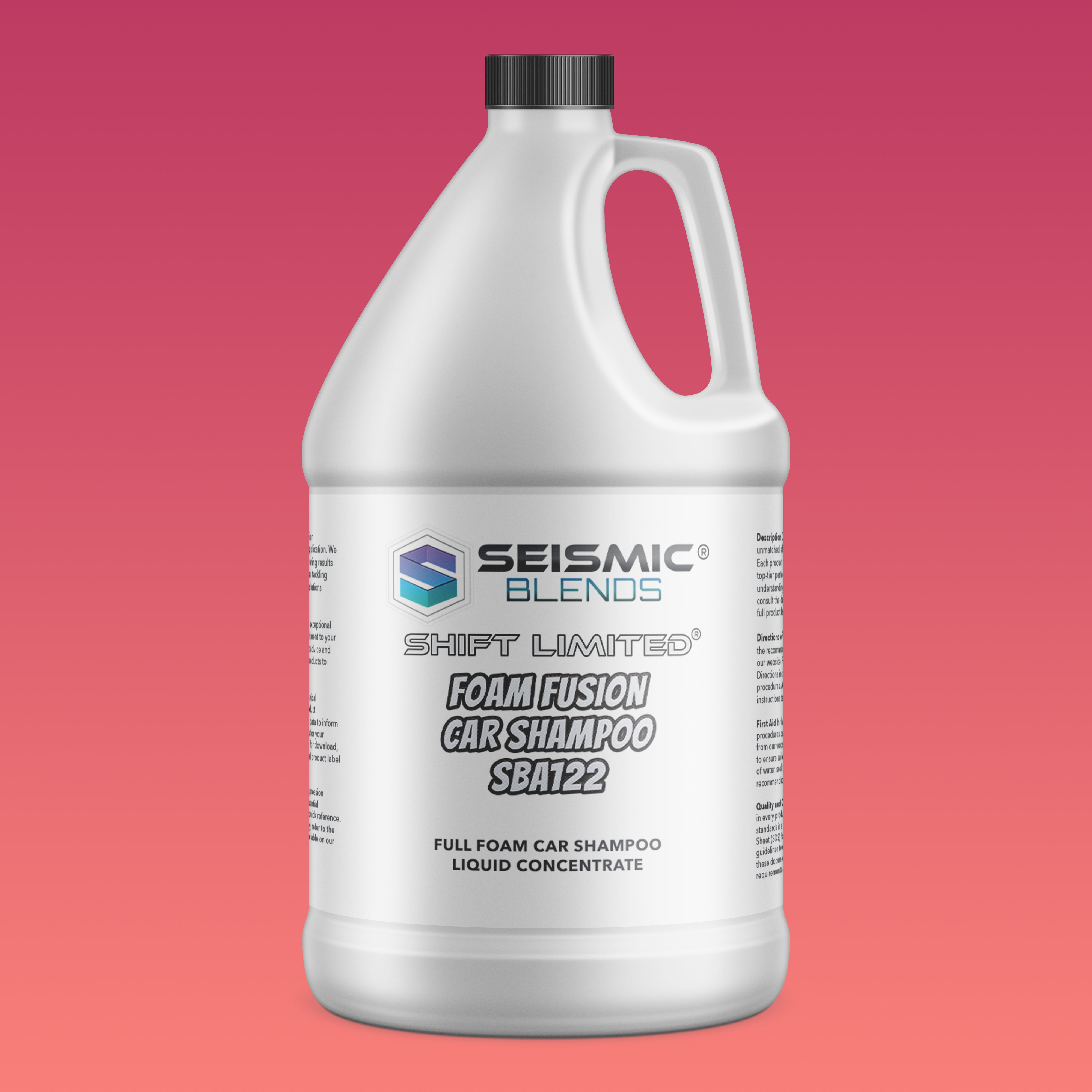 Shift Limited Foam Fusion Car Shampoo (SBA122) - Foamy Shampoo Formula For Sparkling Car Exteriors