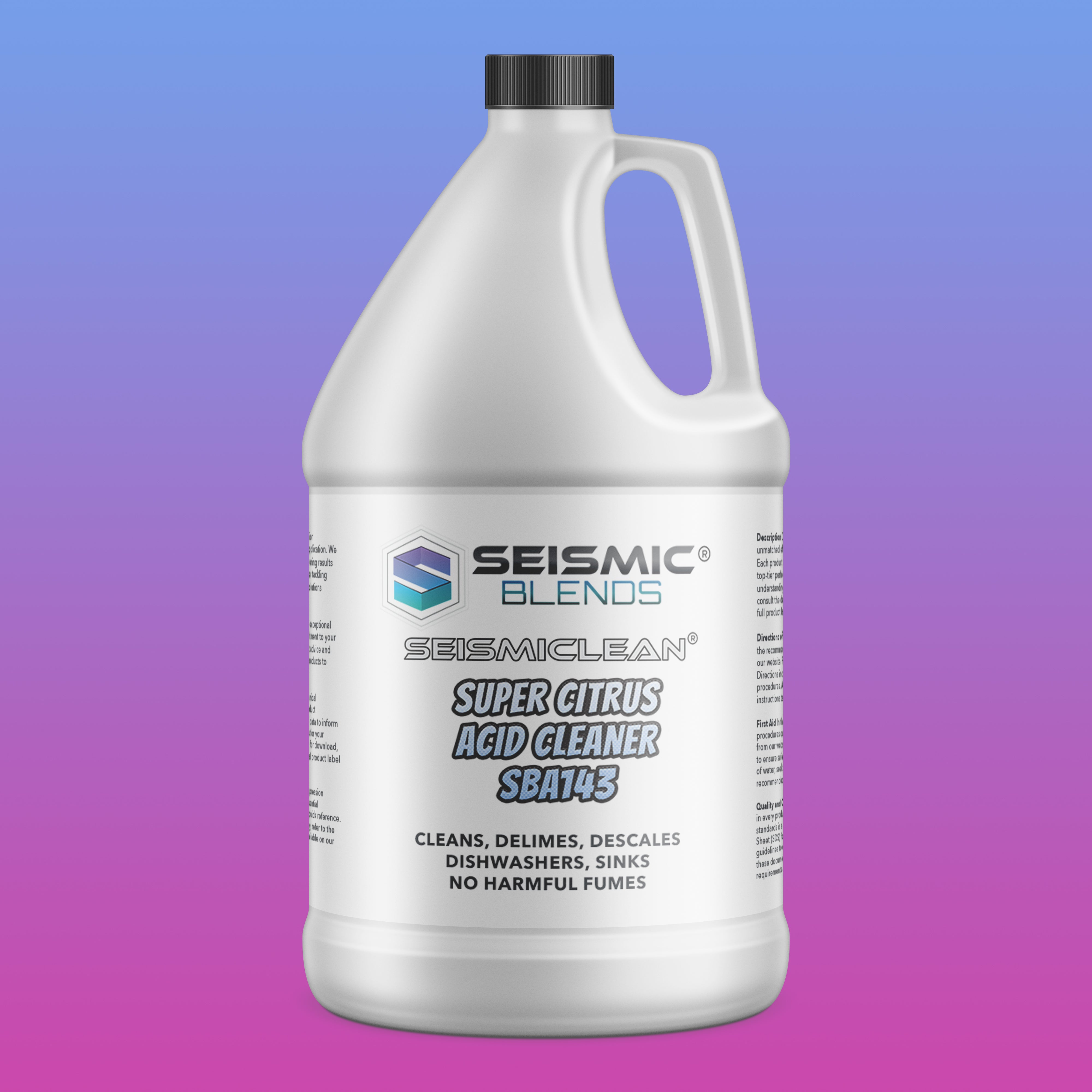 Seismiclean Super Citrus Acid Cleaner (SBA143) - Citrus Powered Acid Cleaner For Industrial Use