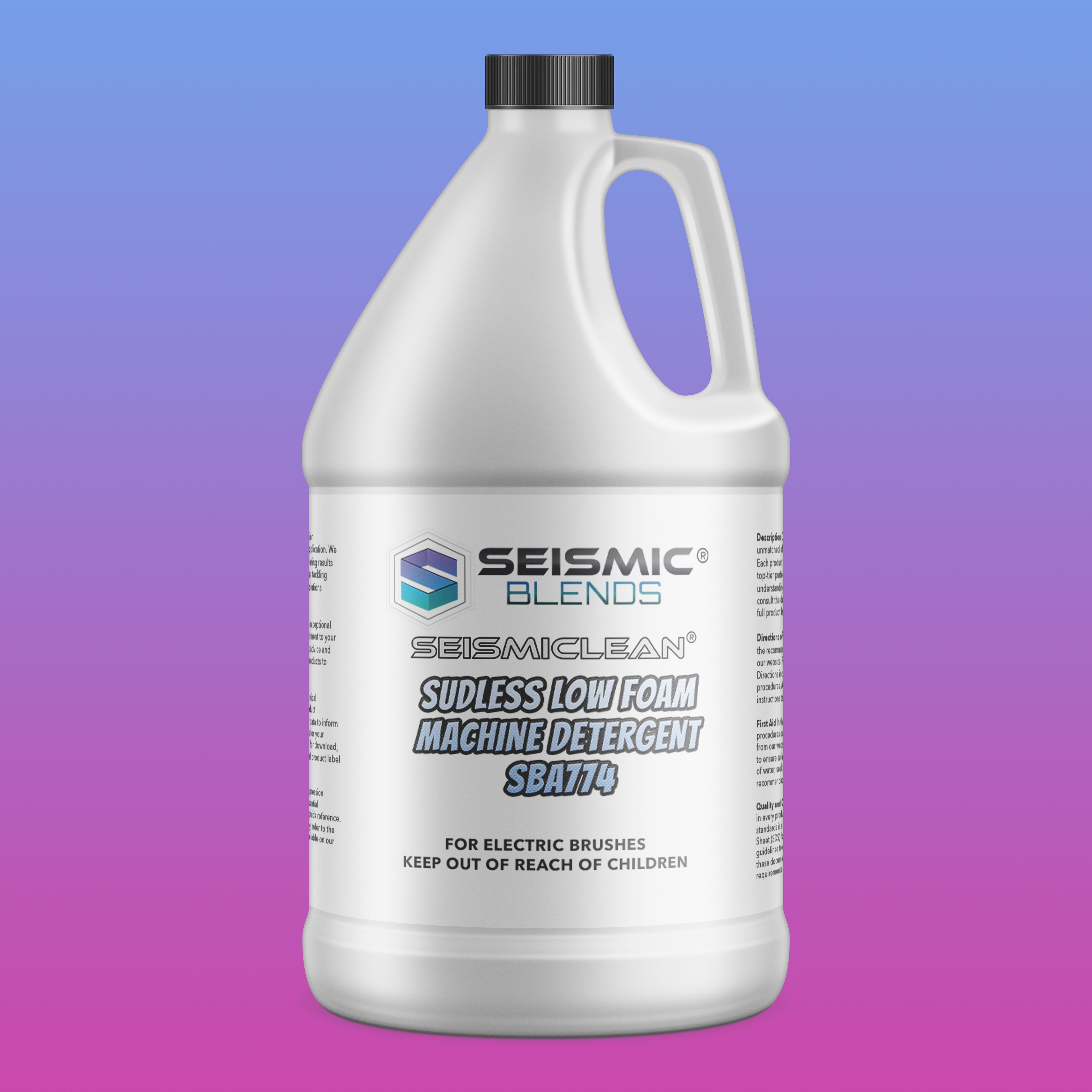 Seismiclean Sudless Low Foam Machine Detergent (SBA774) - Low Foam Detergent For Machine Washing Efficiency