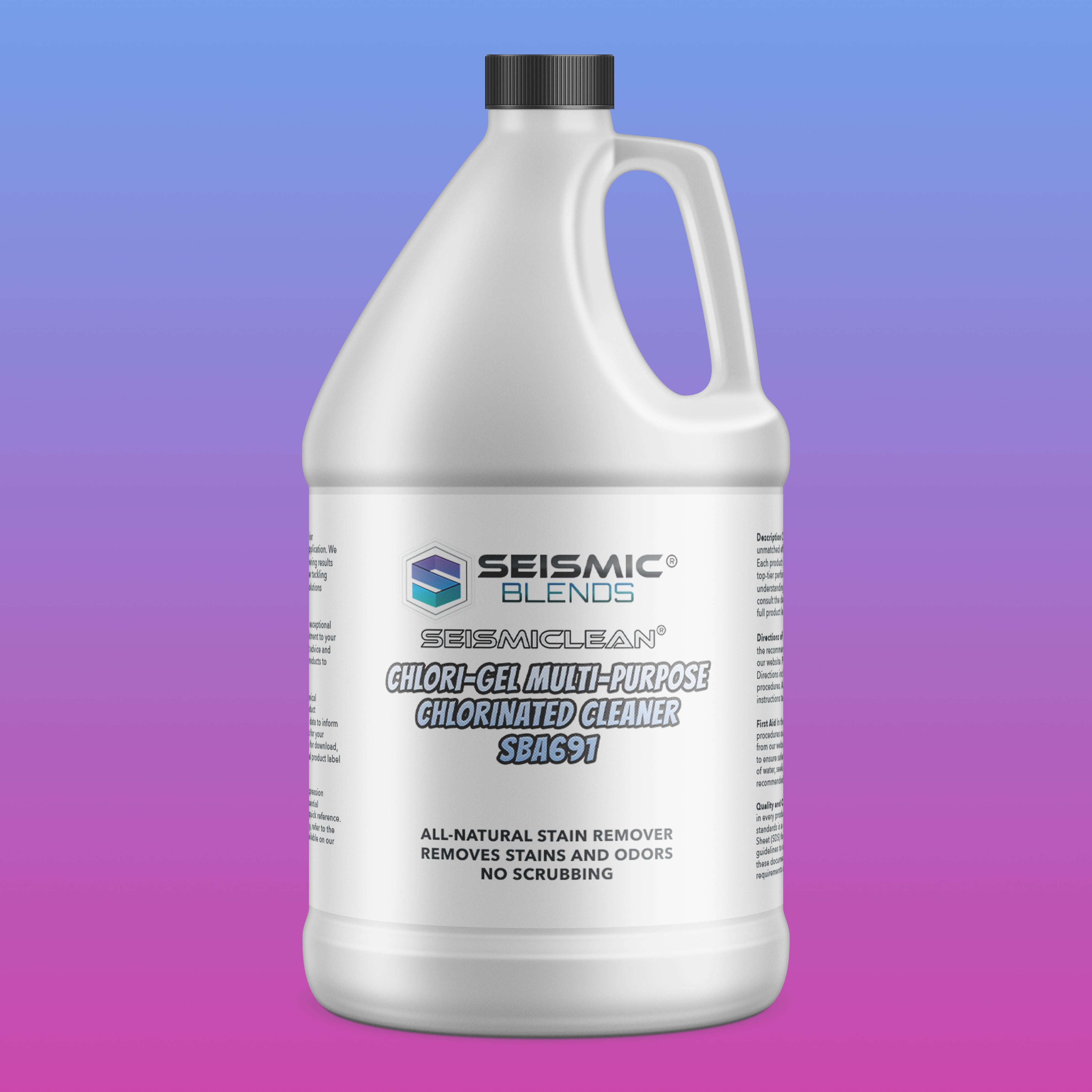 Seismiclean Chlori-Gel Multi-Purpose Chlorinated Cleaner (SBA691) - Powerful Chlorinated Gel That Cuts Through Grime