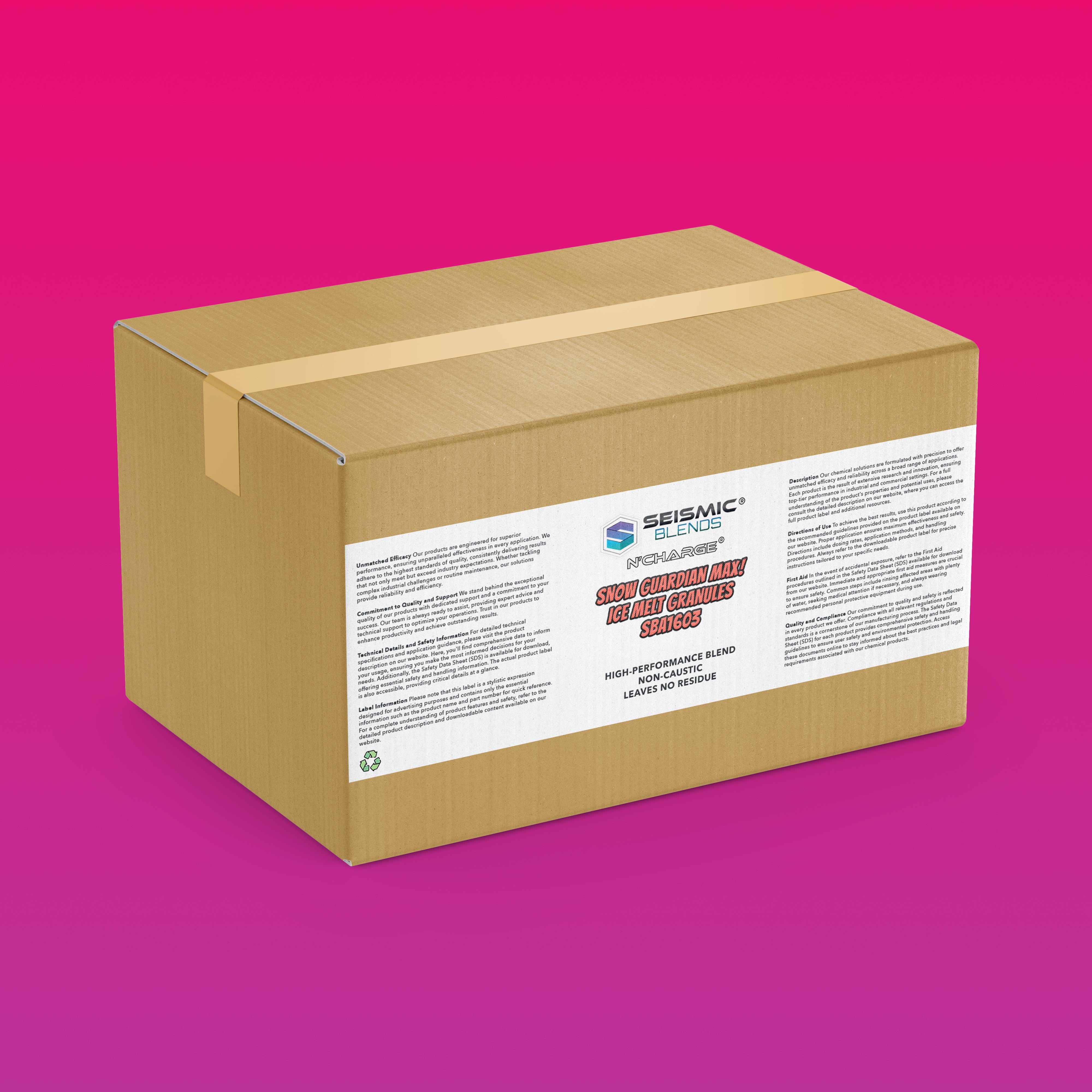 N'Charge Snow Guardian Max! Ice Melt Granules (SBA1603) - Heavy-Duty Granules That Crush Ice Fast On Sidewalks And Driveways