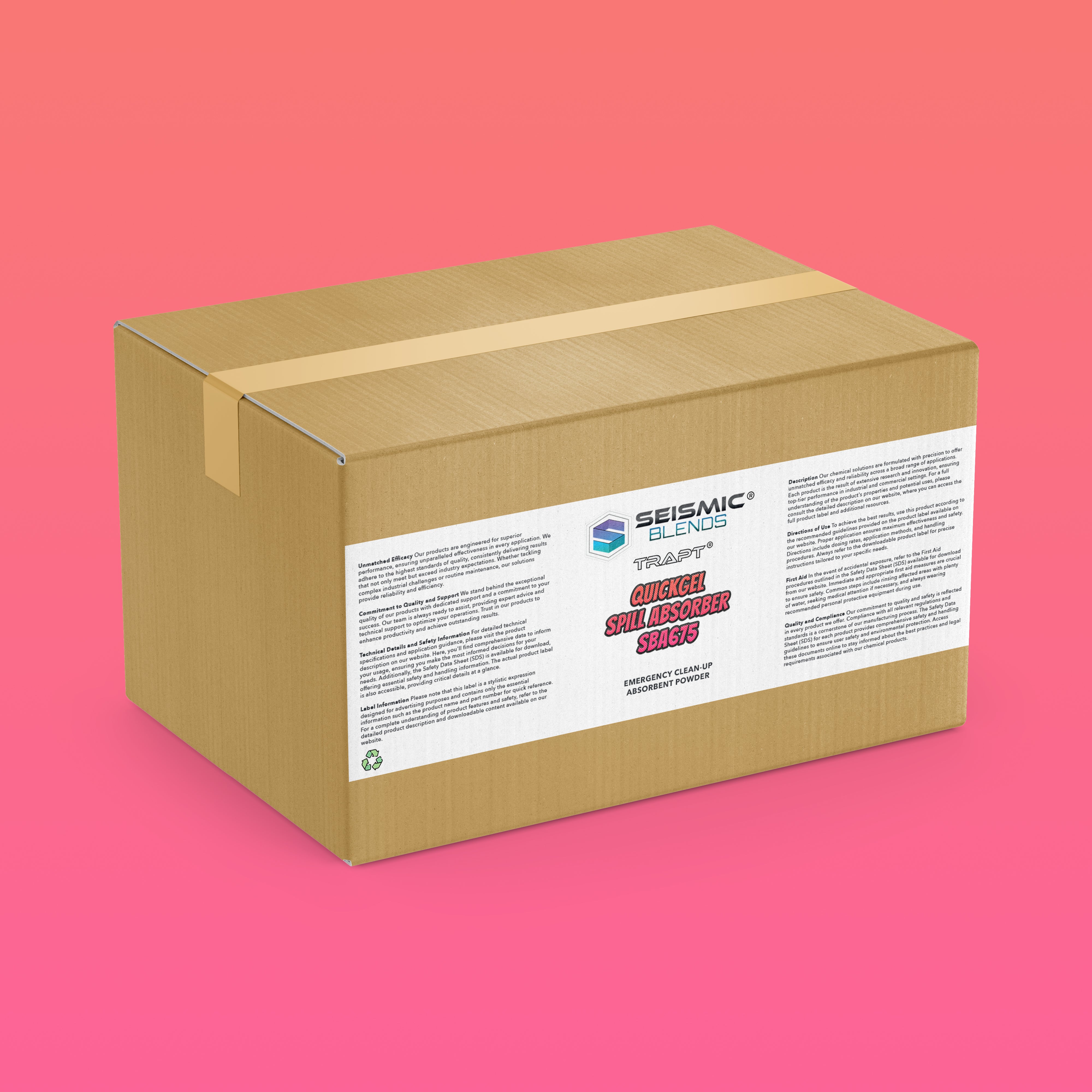 Trapt QuickGel Spill Absorber (SBA675) - Quick Acting Gel That Absorbs Liquid Spills On Contact