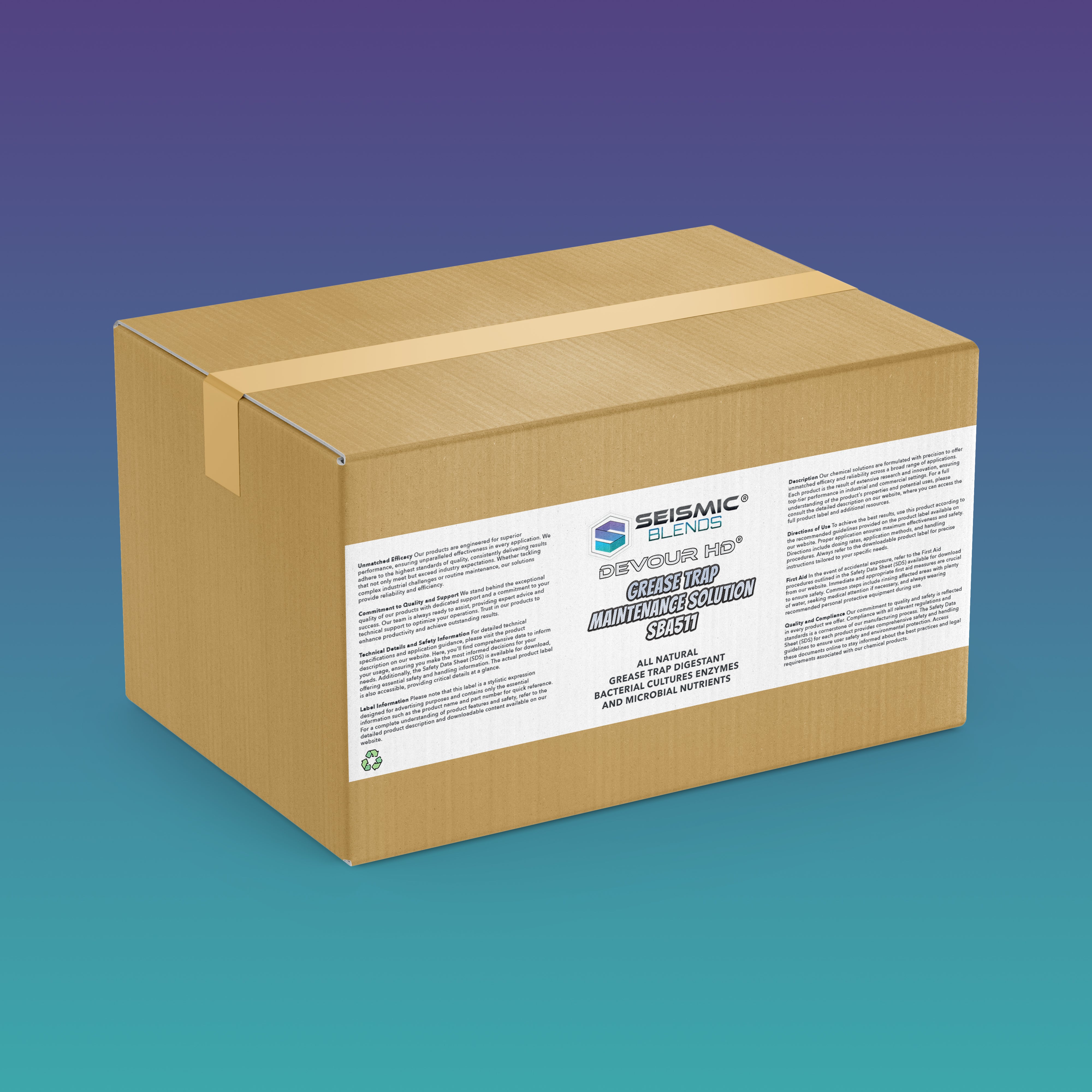 Devour HD Grease Trap Maintenance Solution (SBA511) - Grease Trap Cleaner with High-Performance Enzyme Action