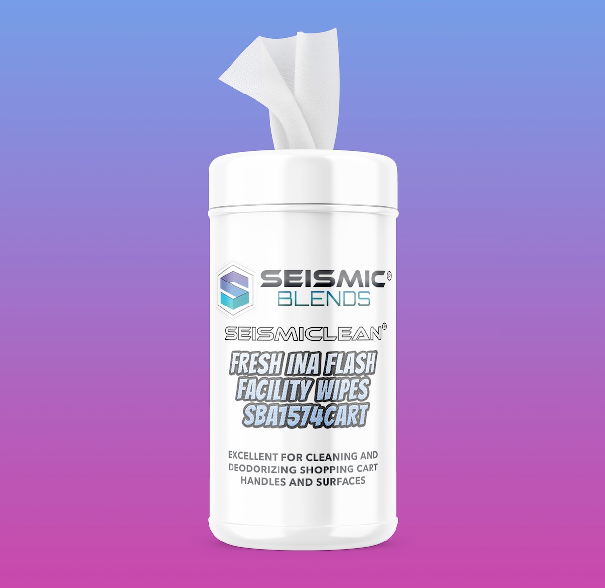 Seismiclean Fresh in a Flash Cart Handle Wipes (SBA1574CART) - High Quality Cleaning Solution For Versatile Use