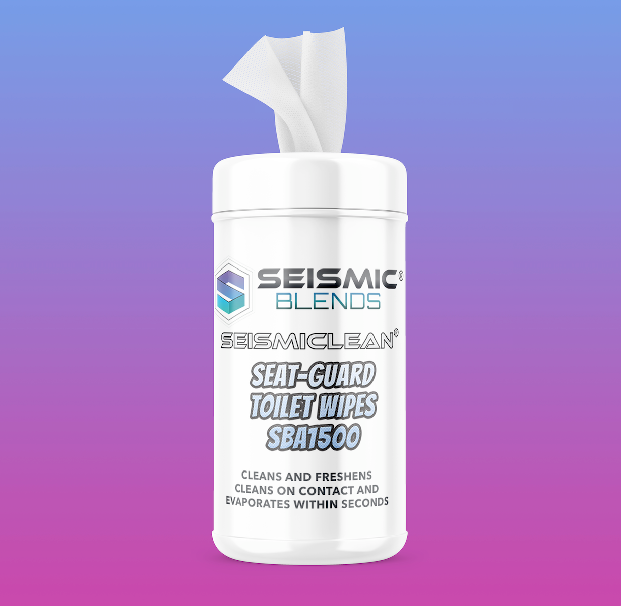 Seismiclean Seat-Guard Toilet Wipes (SBA1500) - Personal Wipes Designed For Toilet Seat Hygiene