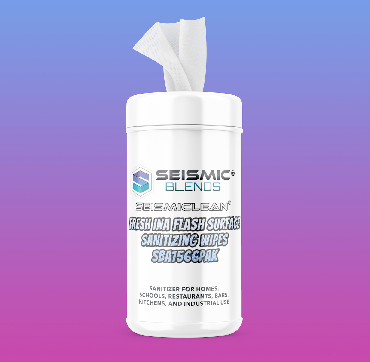 Seismiclean Surface Sanitizing Wipes (SBA1566PAK) - High Quality Cleaning Solution For Versatile Use