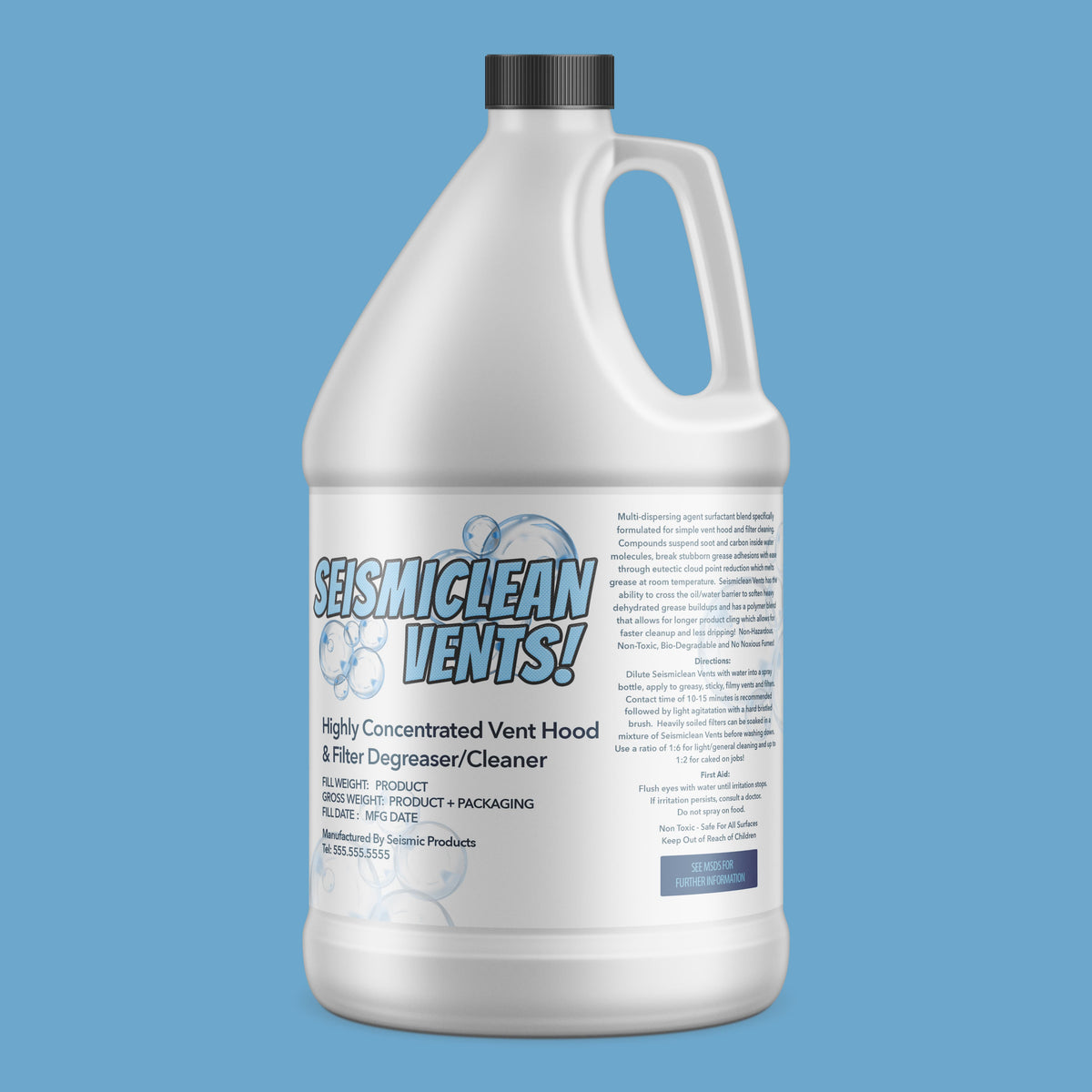 Seismiclean Vents Vent Hood Filter Degreaser & Cleaner (SBC170) - Degreases Filters And Hoods With Ease