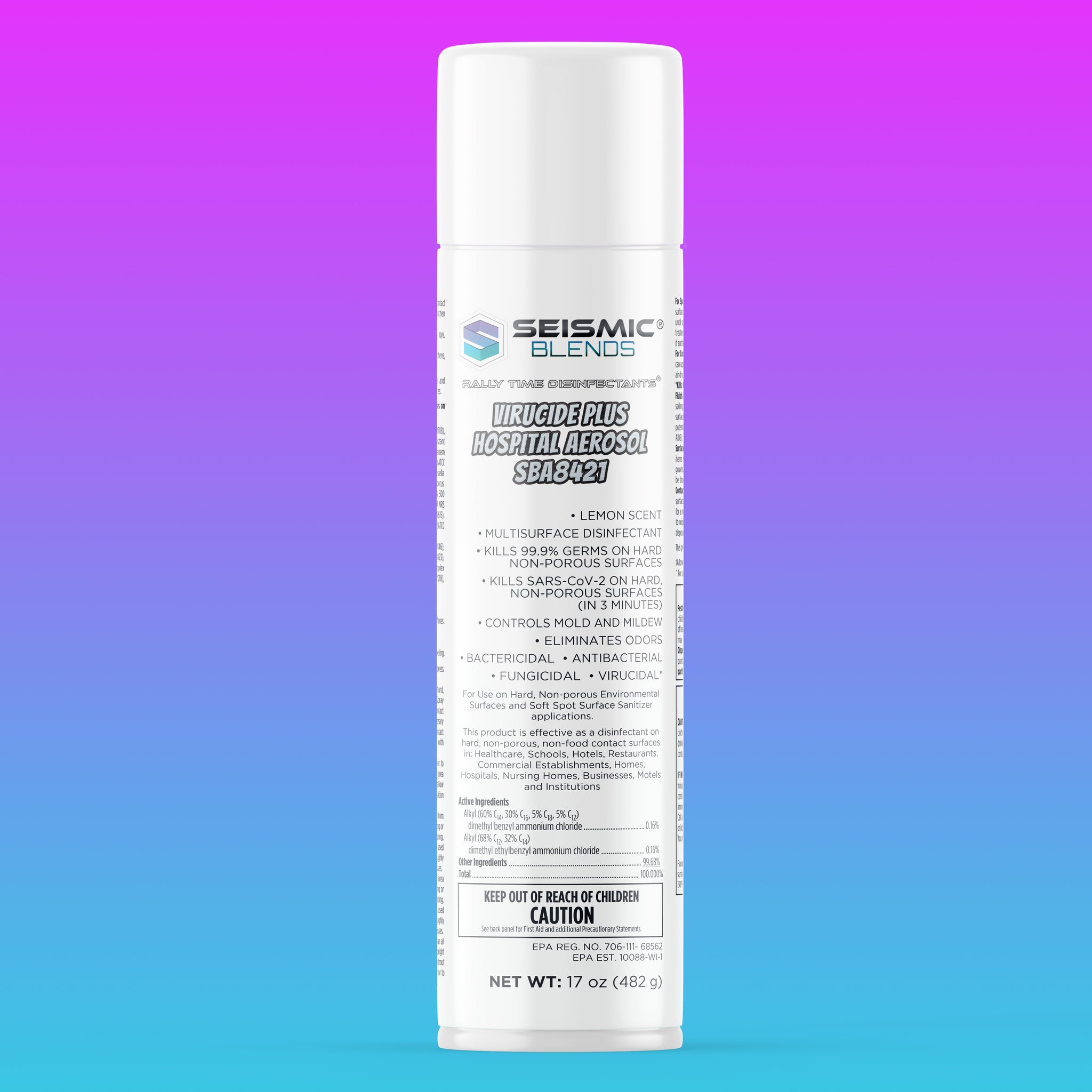 Rally Time Virucide Plus Hospital Aerosol (SBA8421) - Aerosol Virucide Designed For Fast Hospital Grade Disinfection