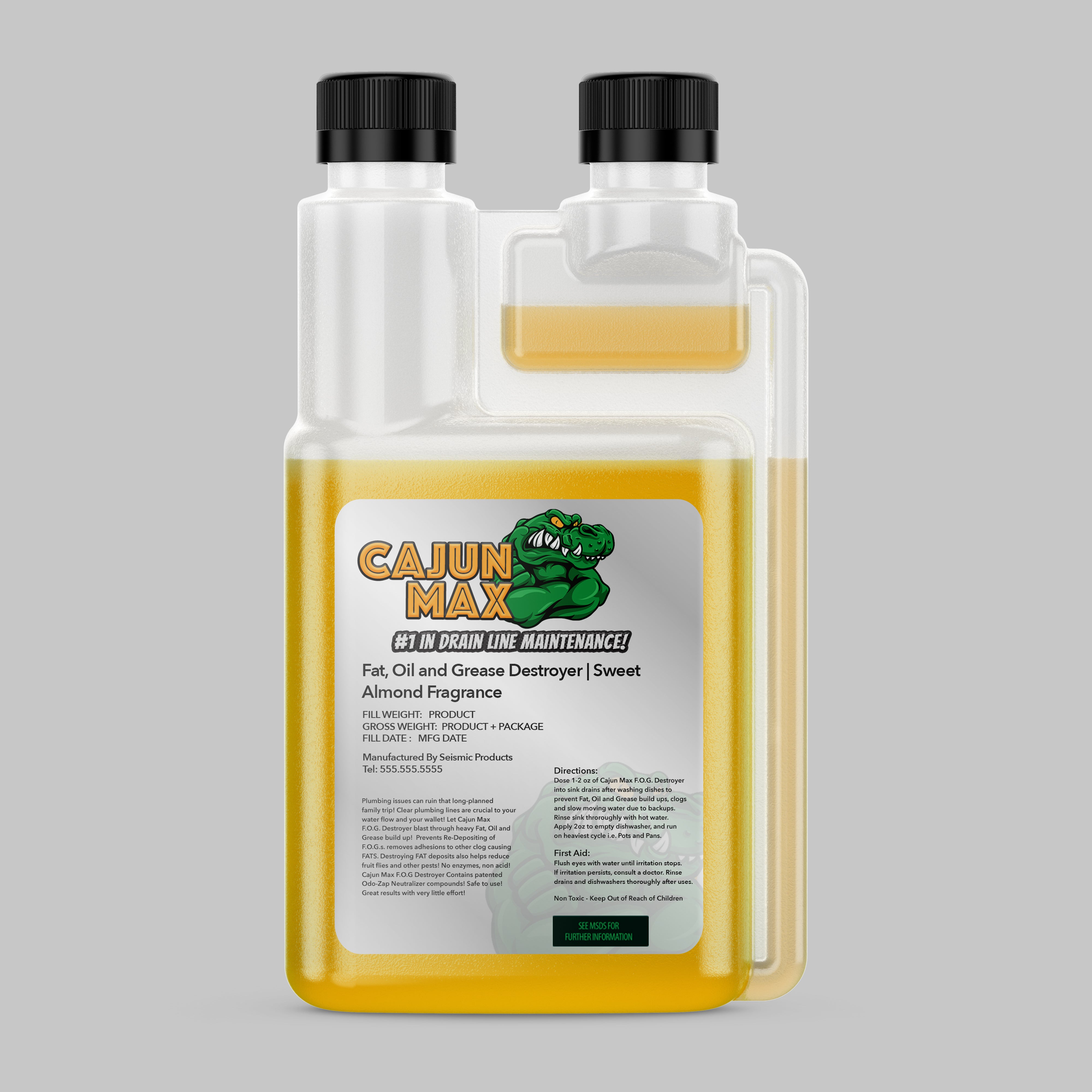 Cajun Max RV Kitchen Drains Treatment (MRD180) - Grease & Food Waste Digester for RV Kitchen Drain Lines