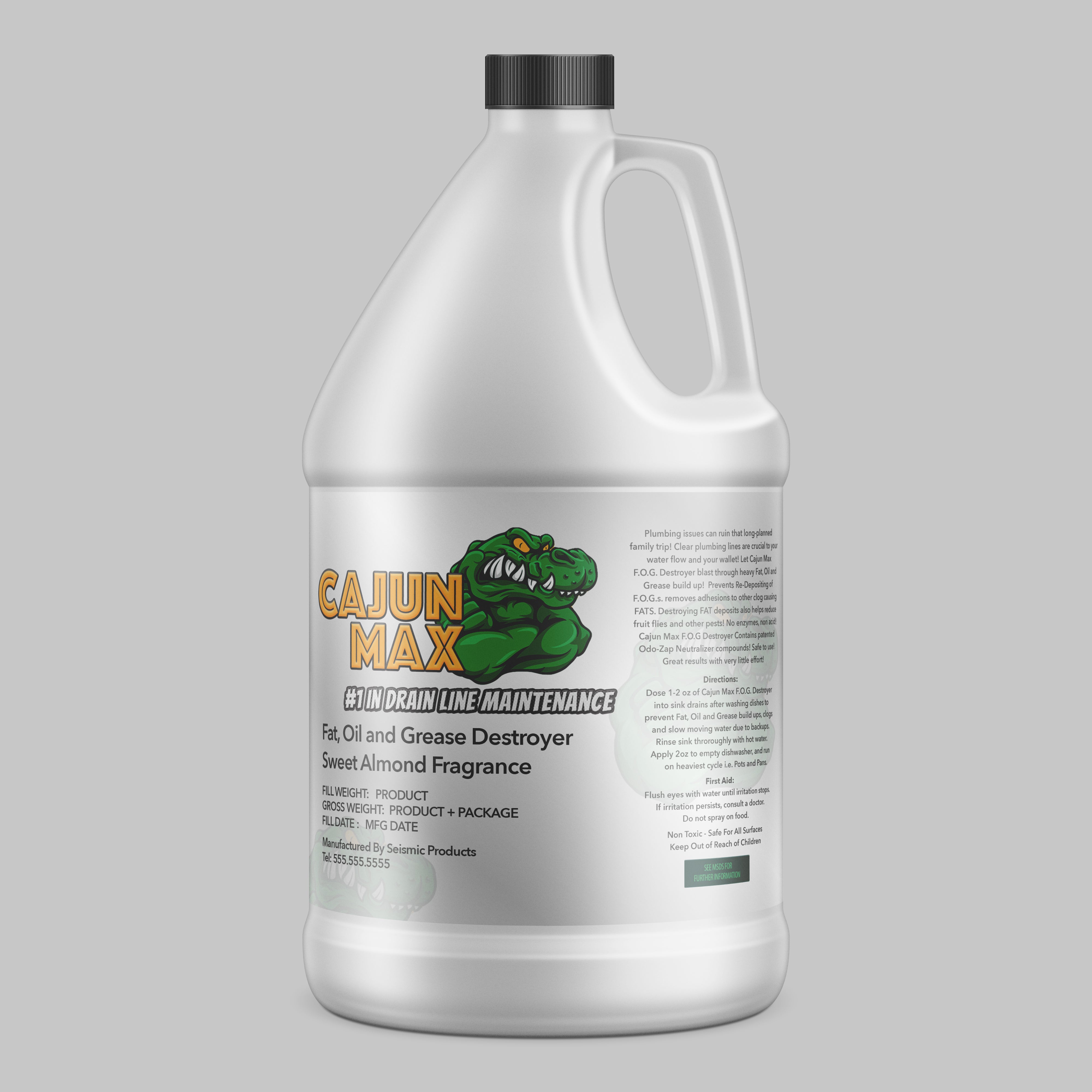 Cajun Max RV Kitchen Drains Treatment (MRD180) - Grease & Food Waste Digester for RV Kitchen Drain Lines