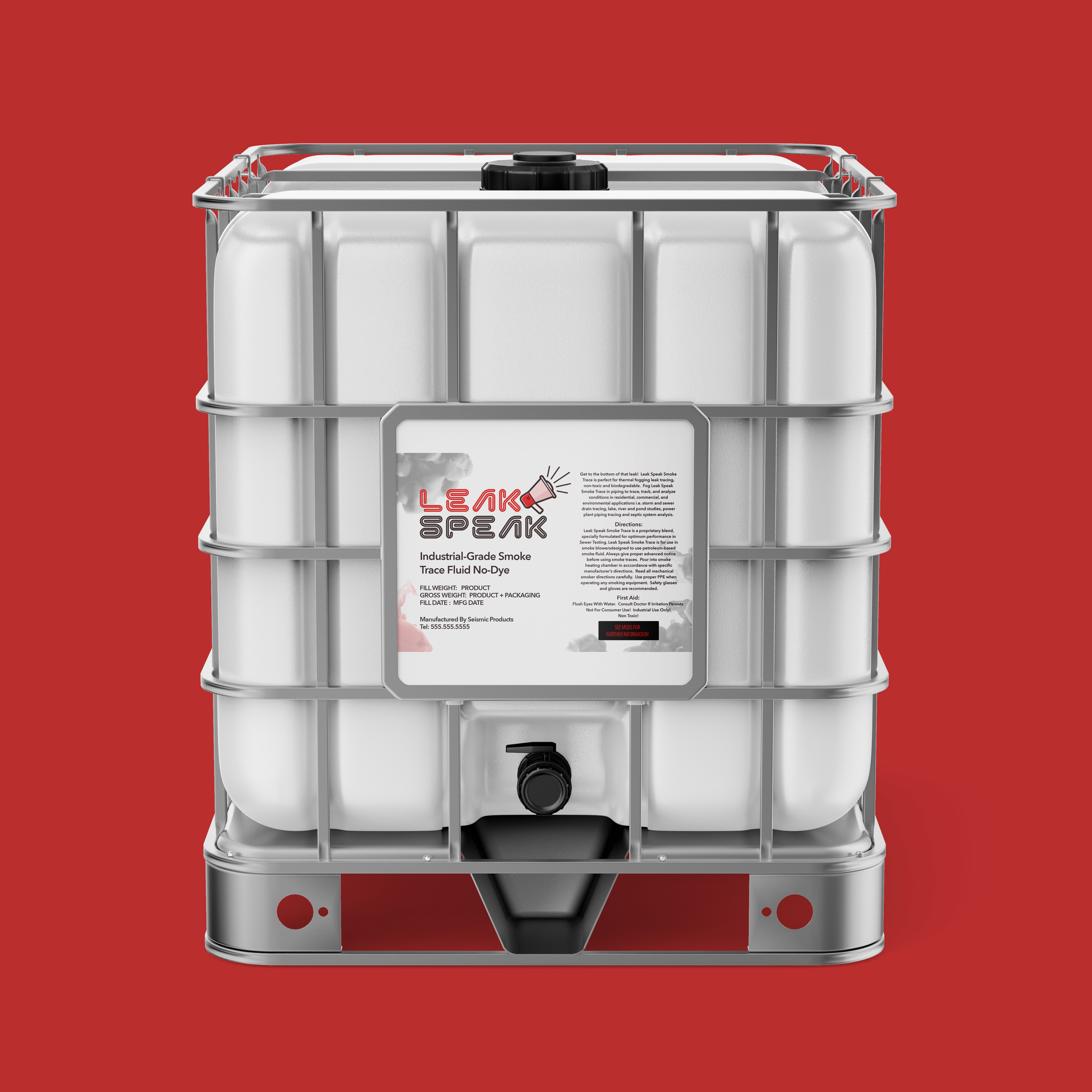 Leak Speak Smoke Trace Industrial Grade Smoke Trace Fluid No Dye (SBW210) - High Visibility Smoke Trace Fluid With No Added Dye For Clean Testing