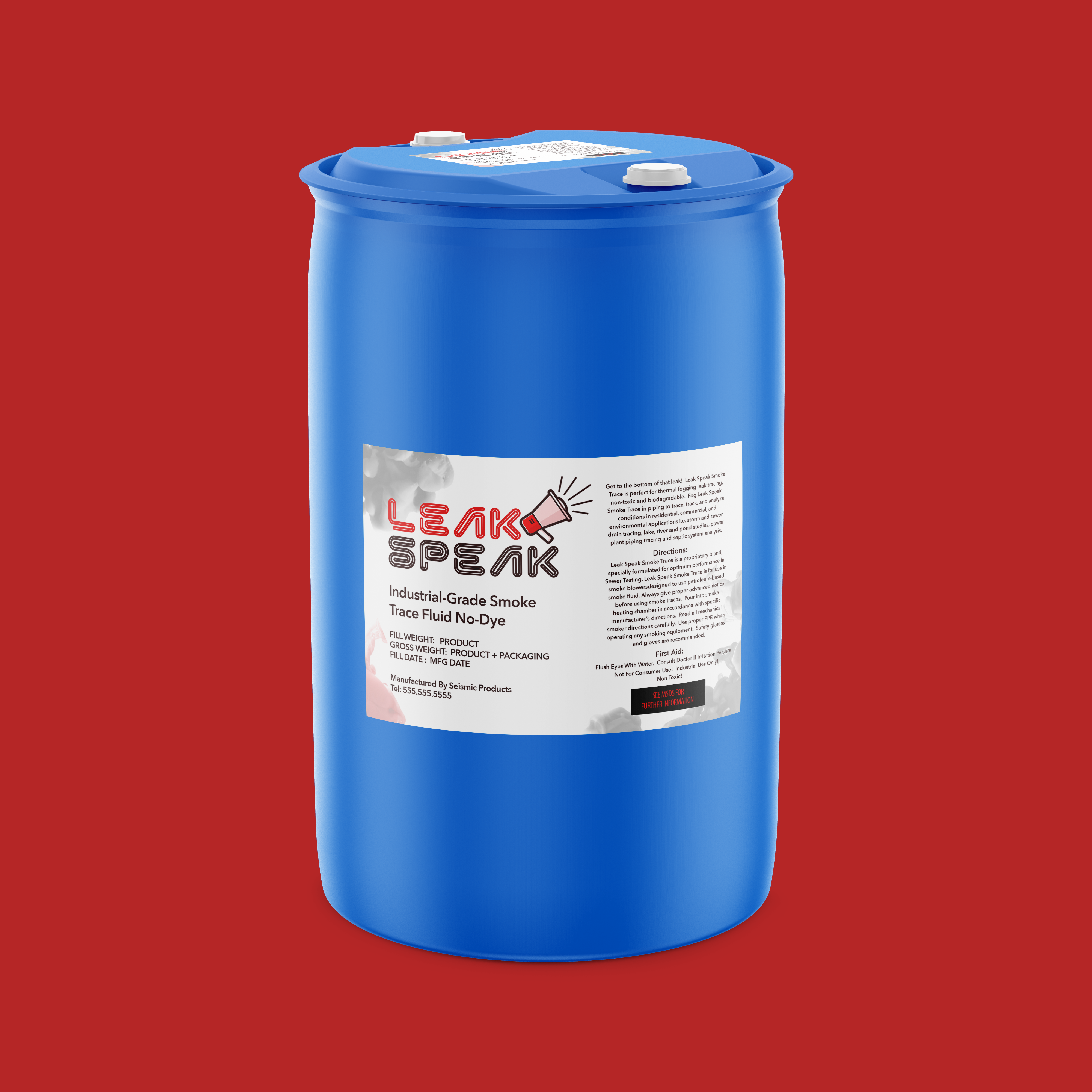 Leak Speak Smoke Trace Industrial Grade Smoke Trace Fluid No Dye (SBW210) - High Visibility Smoke Trace Fluid With No Added Dye For Clean Testing