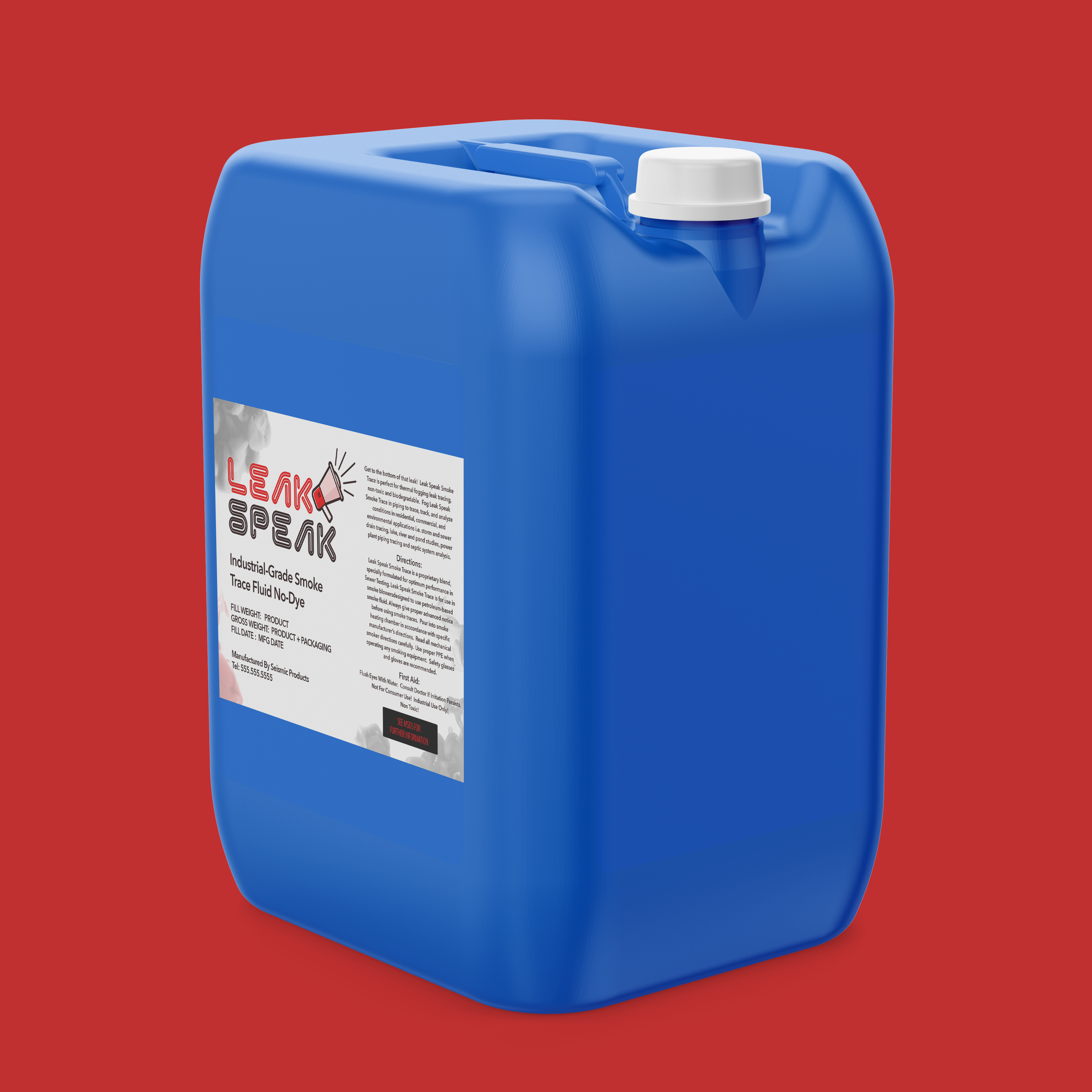 Leak Speak Smoke Trace Industrial Grade Smoke Trace Fluid No Dye (SBW210) - High Visibility Smoke Trace Fluid With No Added Dye For Clean Testing