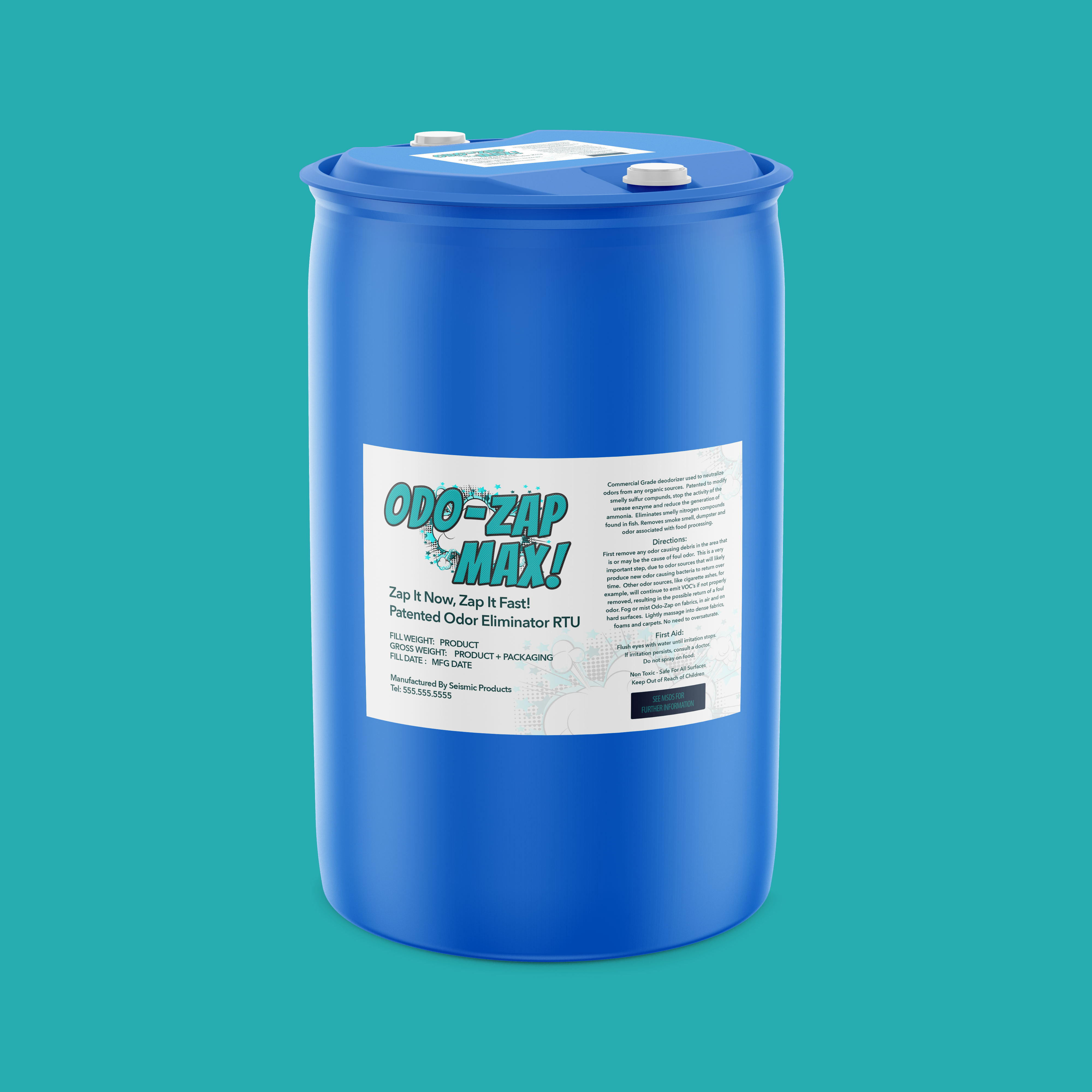 Odo-Zap MAX! Patented Deodorizer (SBF110) - Max Strength Spray That Tackles The Toughest Odors Fast