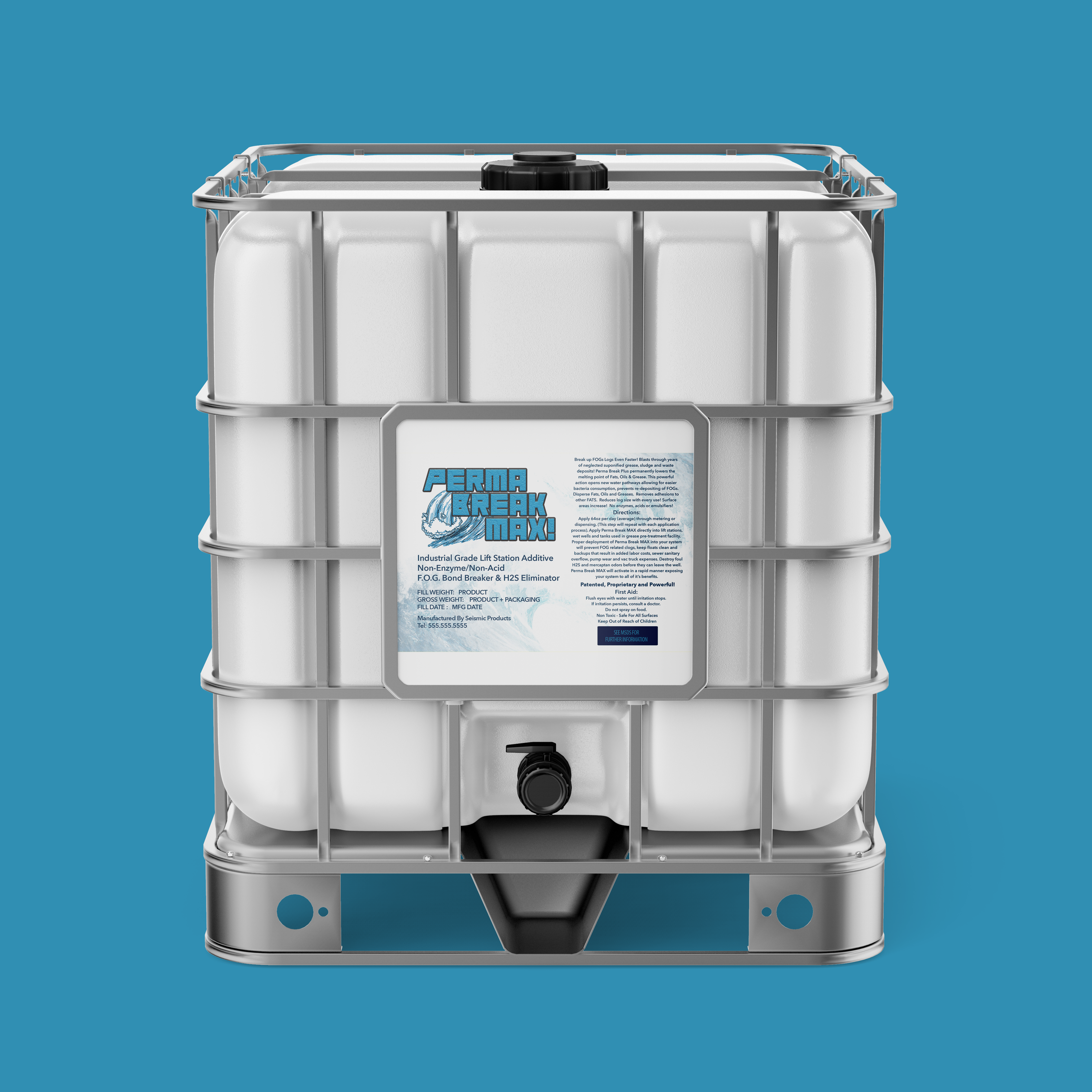 Perma-Break Max Heavy Industrial Lift Station Additive (SBW110) - Max Strength Additive That Enhances Lift Station Cleaning Power