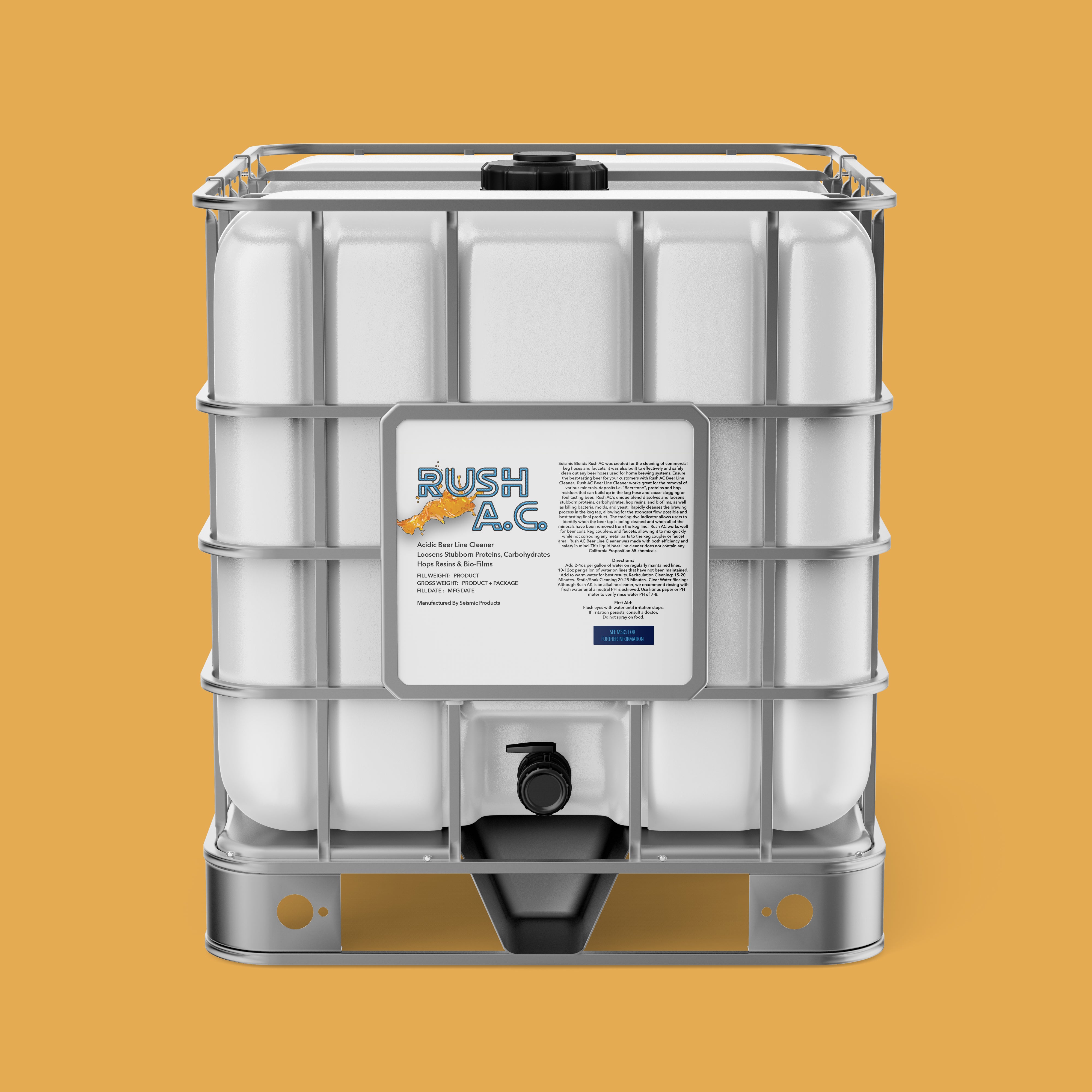 Rush AC Acidic Beer Line Cleaner (GTT160) - Acidic Cleaner Formulated To Break Down Beer Stone And Scale