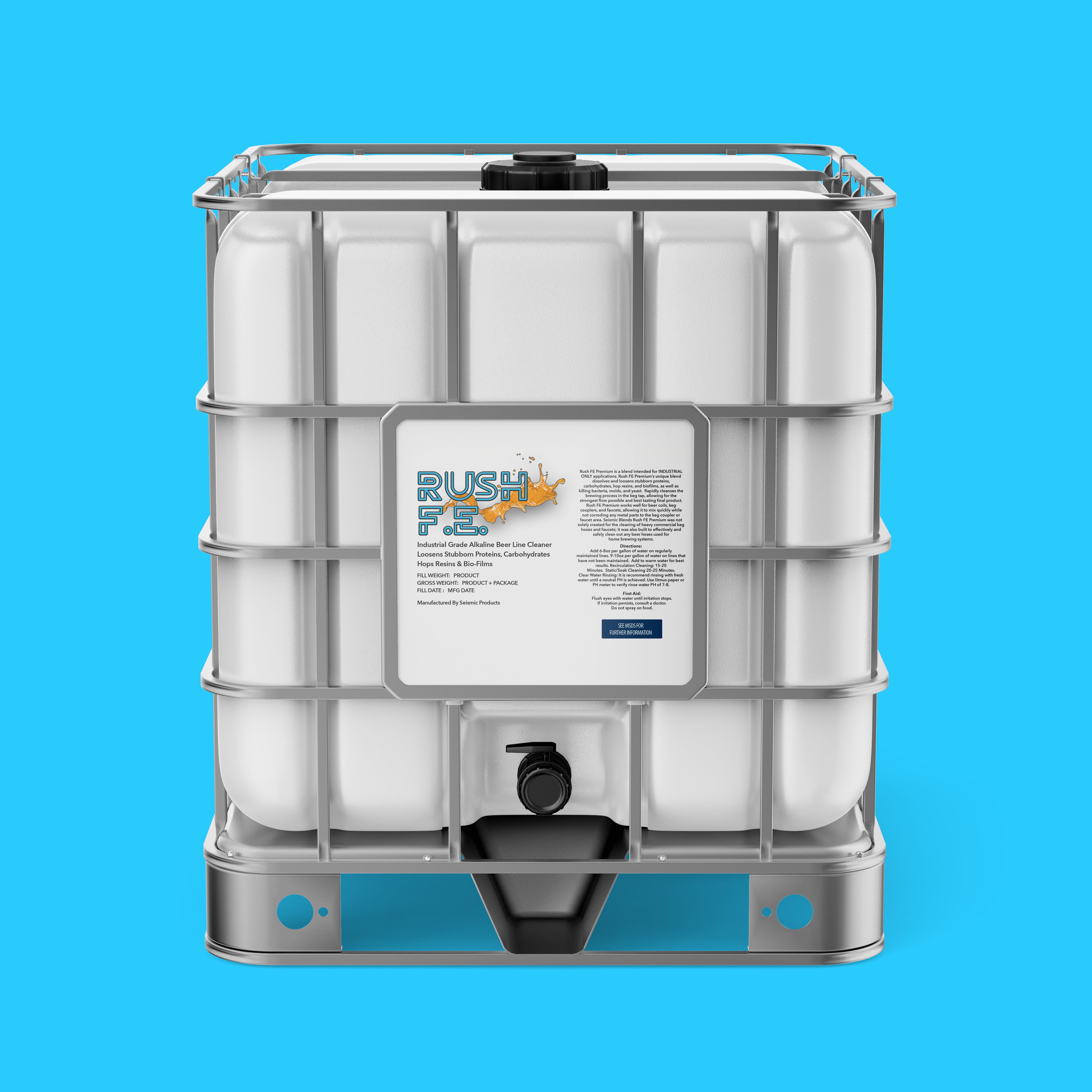 Rush FE Premium Alkaline Beer Line Cleaner (GTT170) - Premium Alkaline Solution For Deep Cleaning Draft Lines