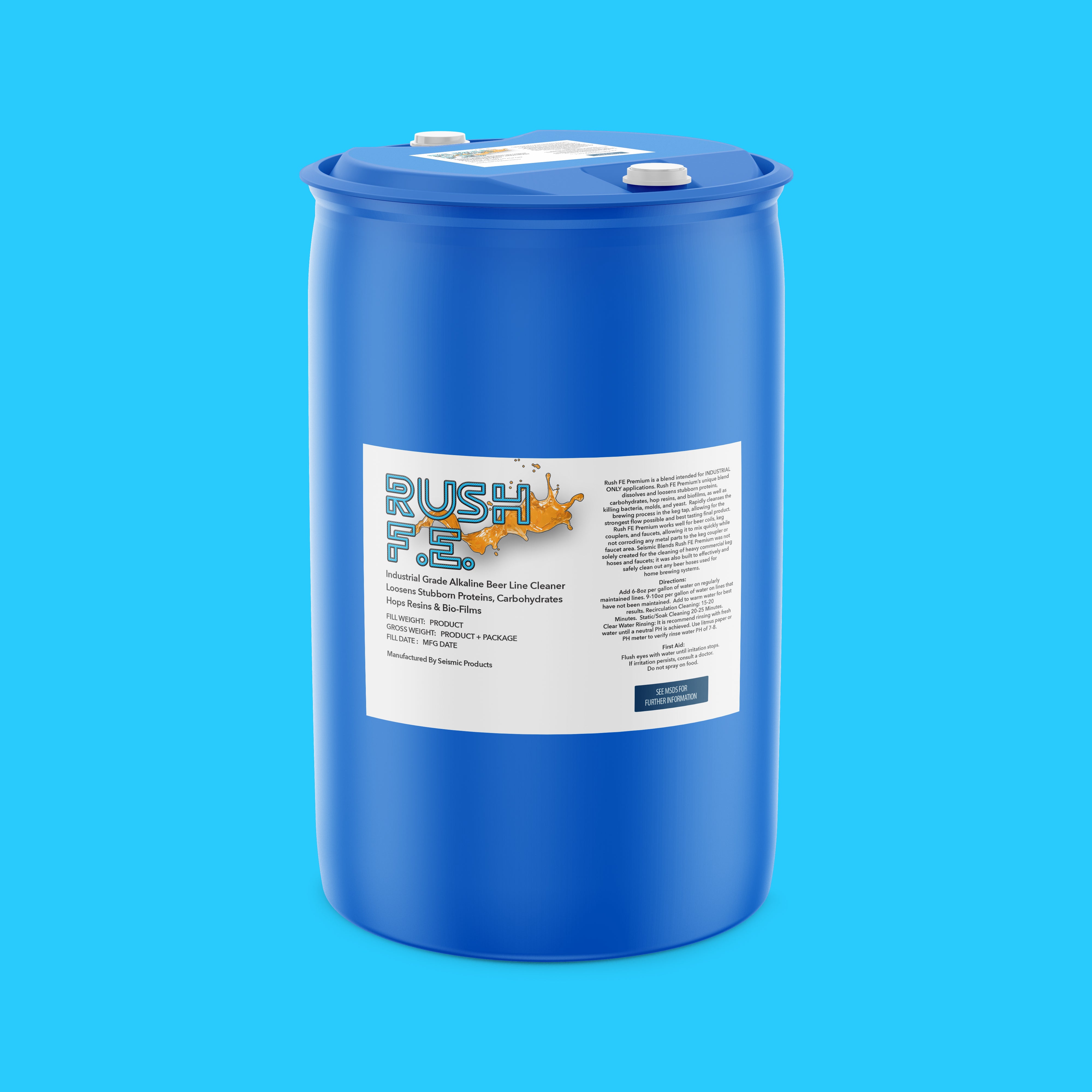 Rush FE Premium Alkaline Beer Line Cleaner (GTT170) - Premium Alkaline Solution For Deep Cleaning Draft Lines