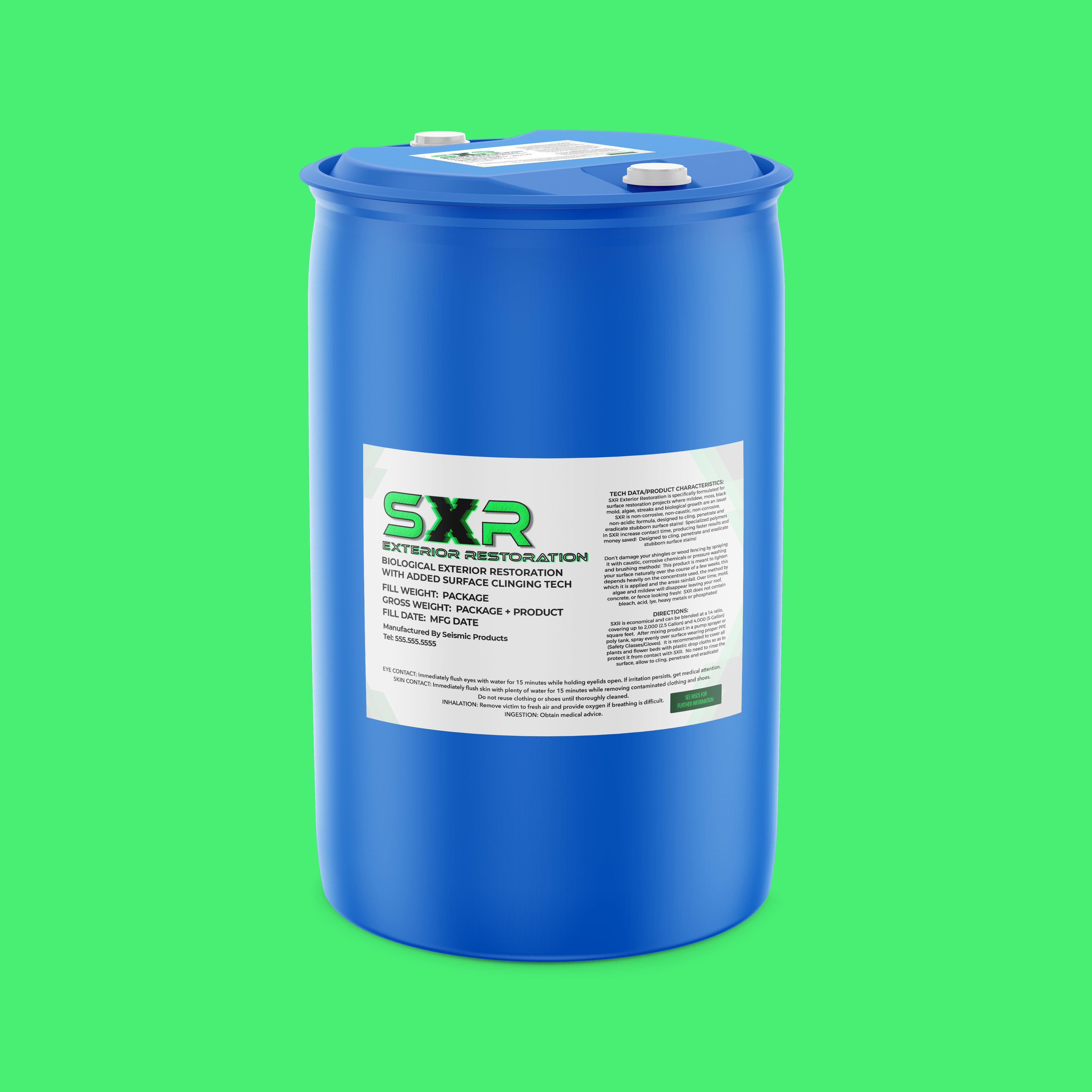 SXR Exterior Restoration 20 Biological Exterior Restoration Cleaner With Surface Cling Tech (SBC240) - Advanced Biological Cleaner That Restores Exterior Surfaces