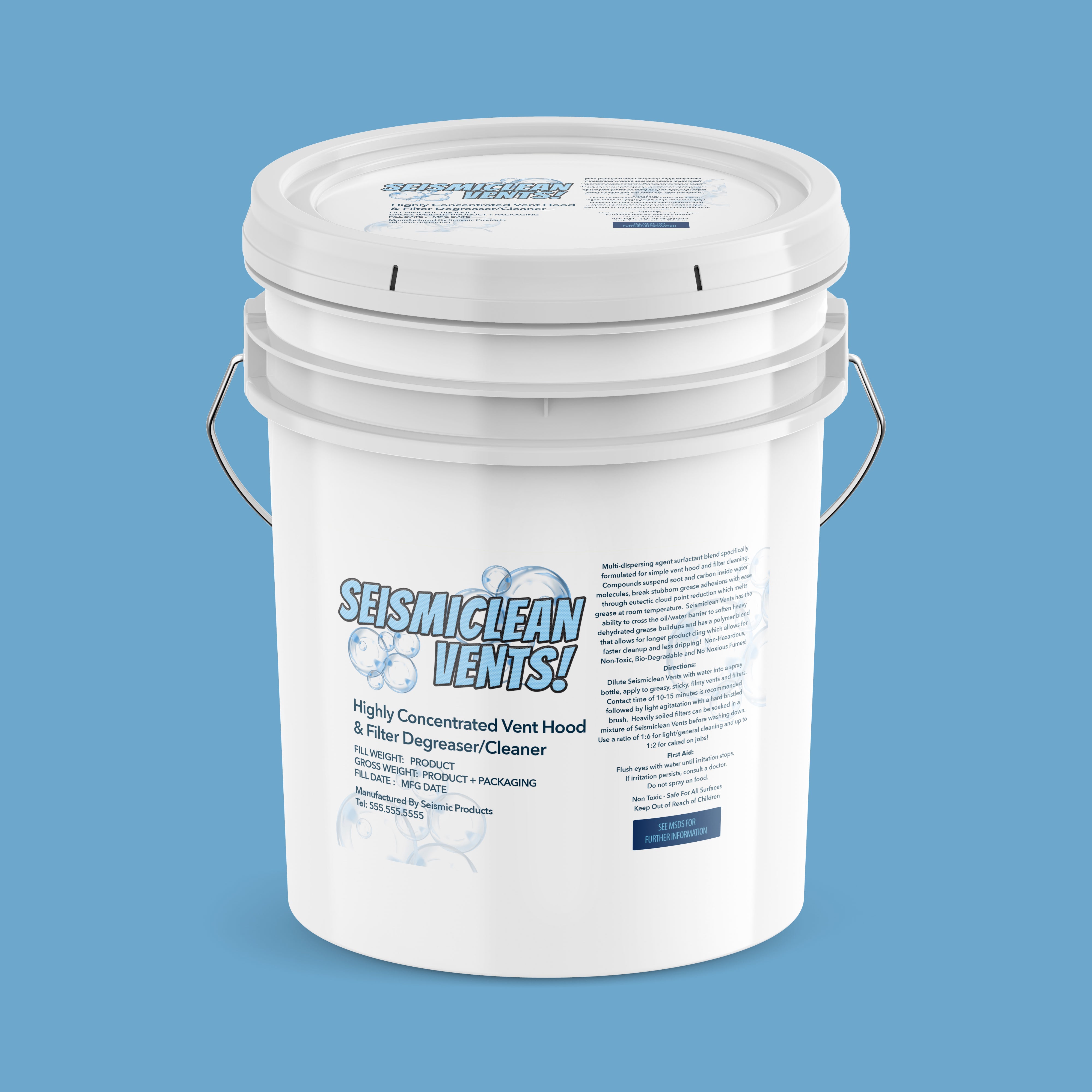 Seismiclean Vents Vent Hood Filter Degreaser & Cleaner (SBC170) - Degreases Filters And Hoods With Ease