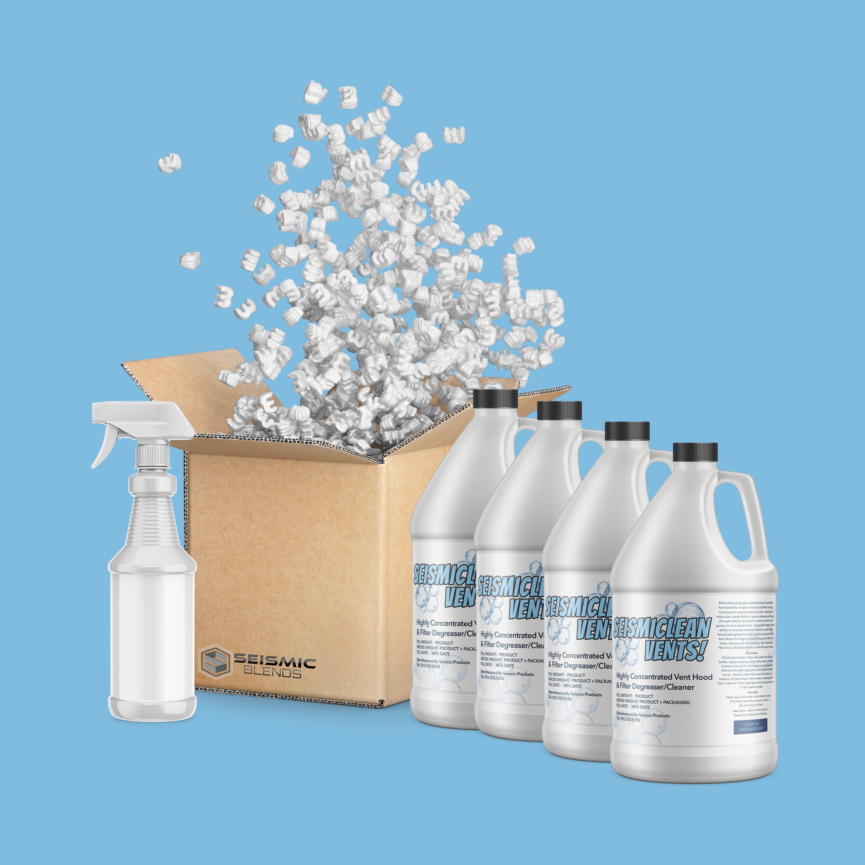 Seismiclean Vents Vent Hood Filter Degreaser & Cleaner (SBC170) - Degreases Filters And Hoods With Ease