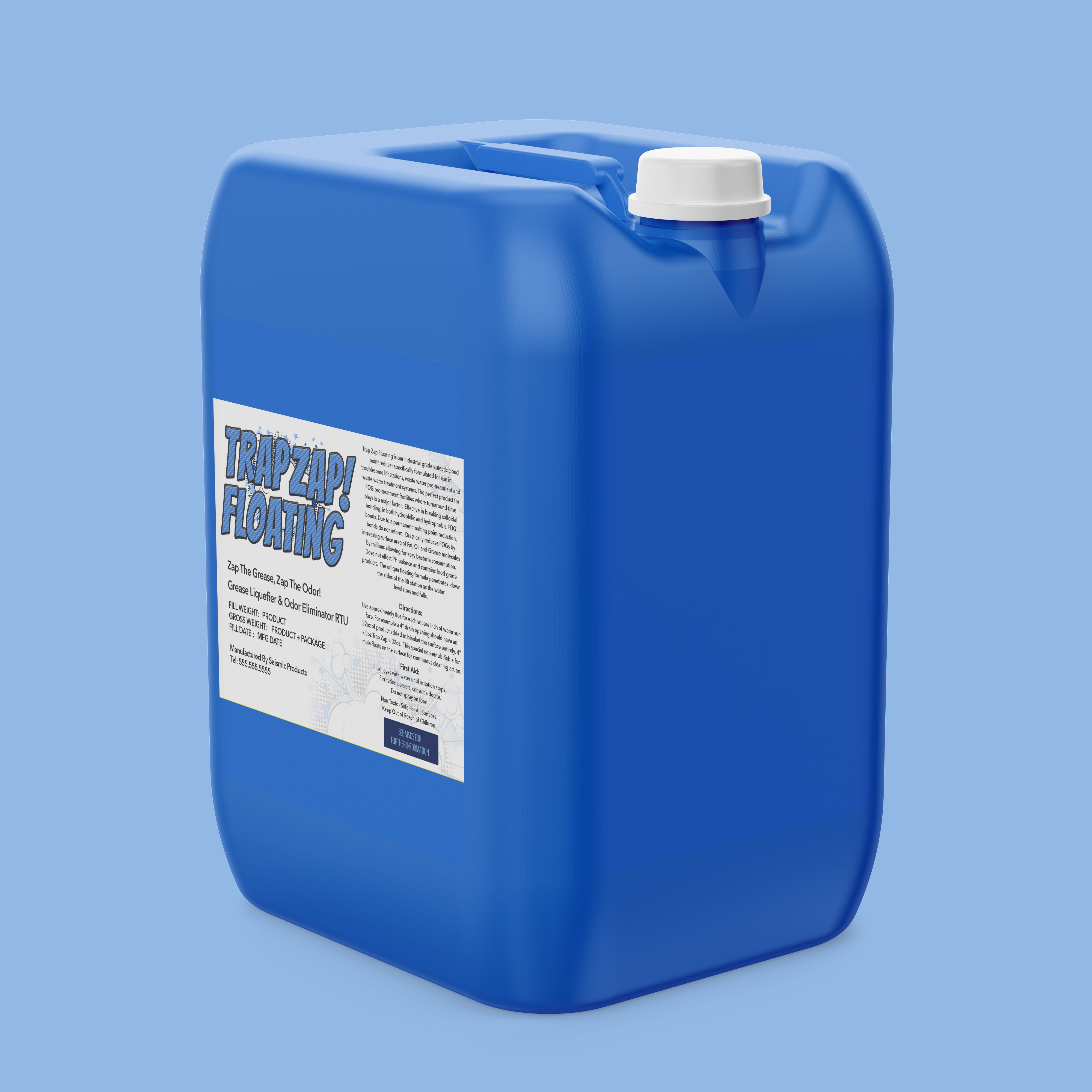 Trap Zap Floating Heavy Commercial Drain Additive (GTT130) - Floating Drain Additive That Dissolves Grease Fast