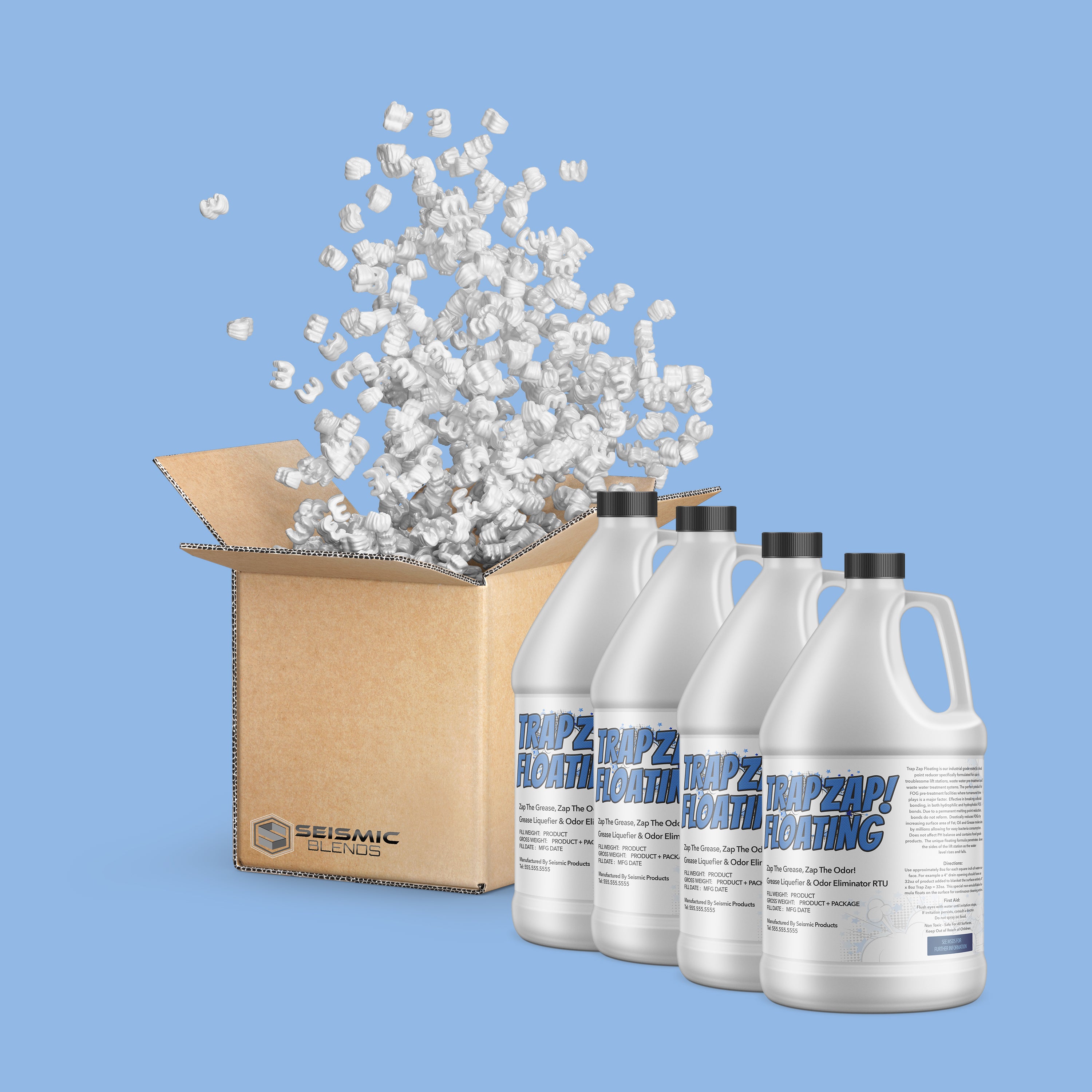 Trap Zap Floating Heavy Commercial Drain Additive (GTT130) - Floating Drain Additive That Dissolves Grease Fast