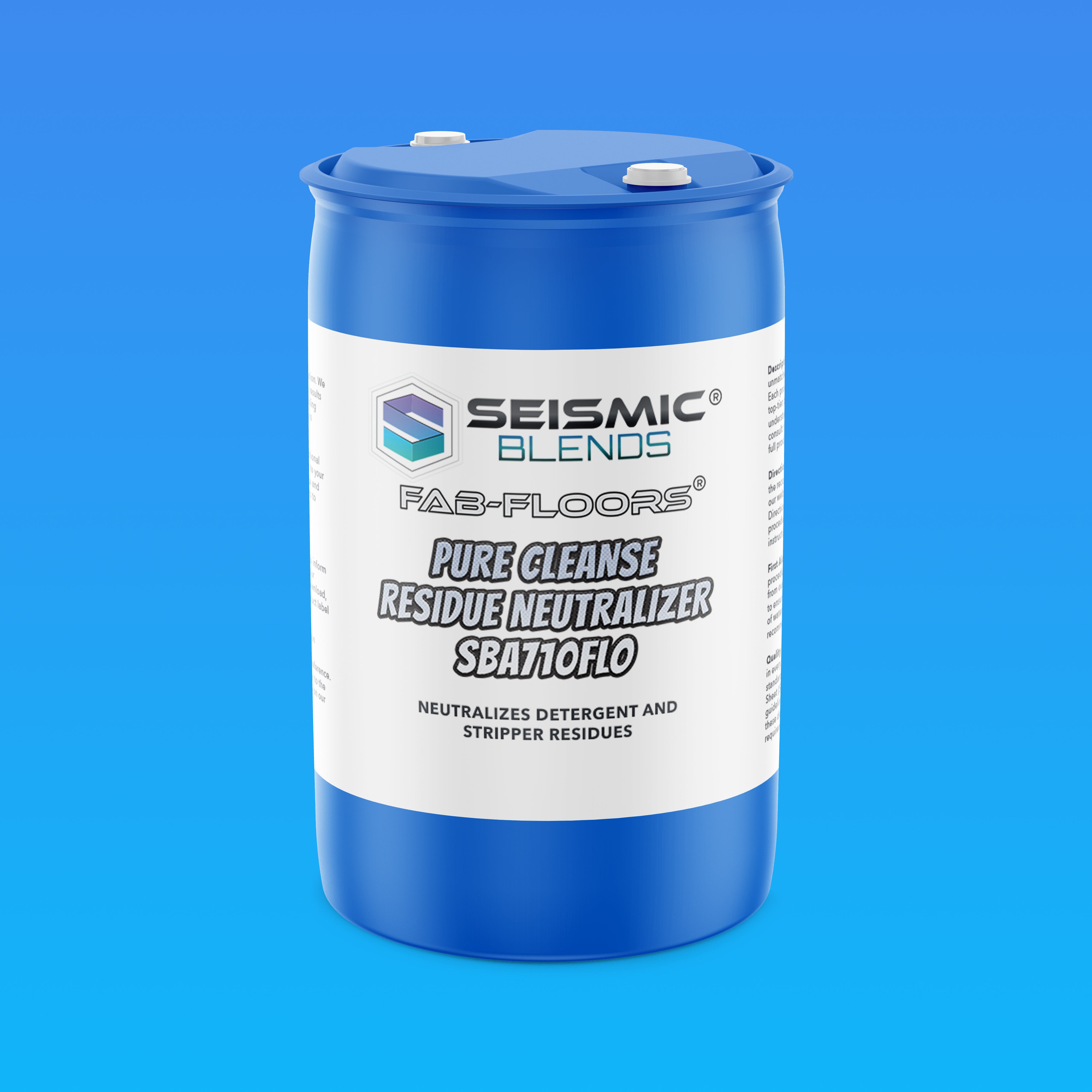 Fab Floors Pure Cleanse Residue Neutralizer (SBA710FLO) - Residue Neutralizer for Sparkling Floors