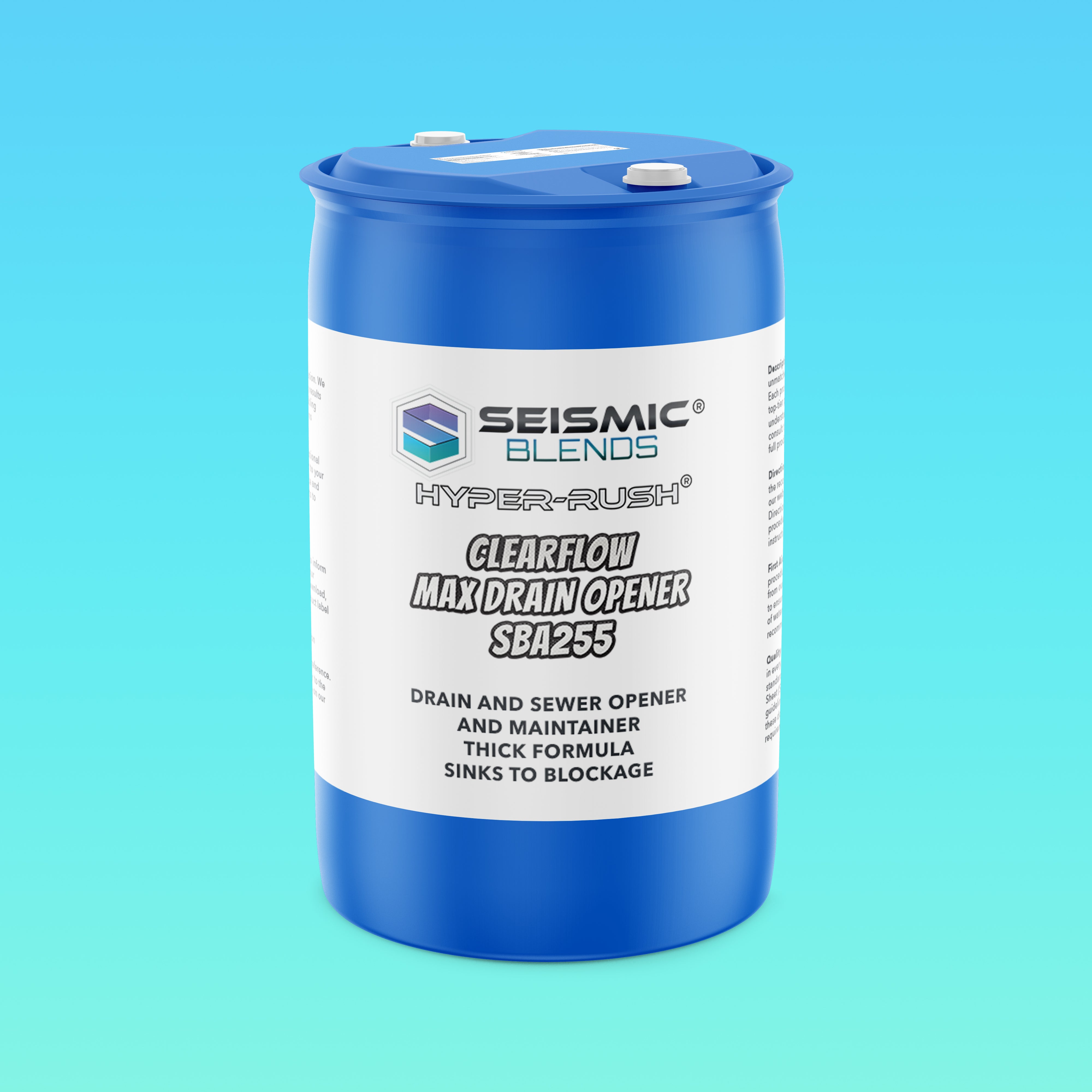 Hyper Rush ClearFlow Max Drain Opener (SBA255DRA) - Maximum Strength Formula Melts Through The Toughest Blockages