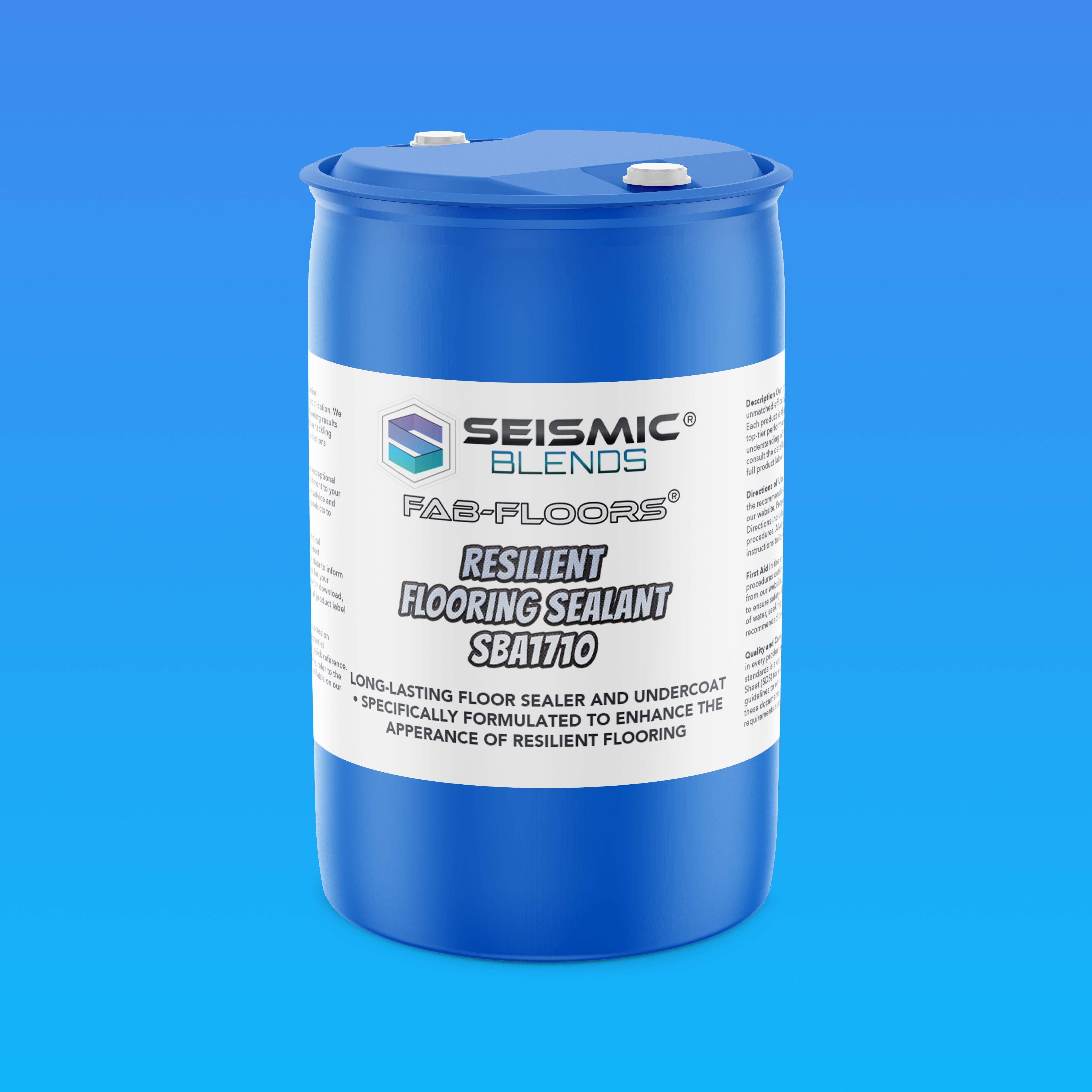Fab Floors Resilient Flooring Sealant (SBA1710) - High-Gloss, Fast-Drying, Self-Leveling Floor Sealer for Vinyl, Linoleum, Rubber, and Tile Floors