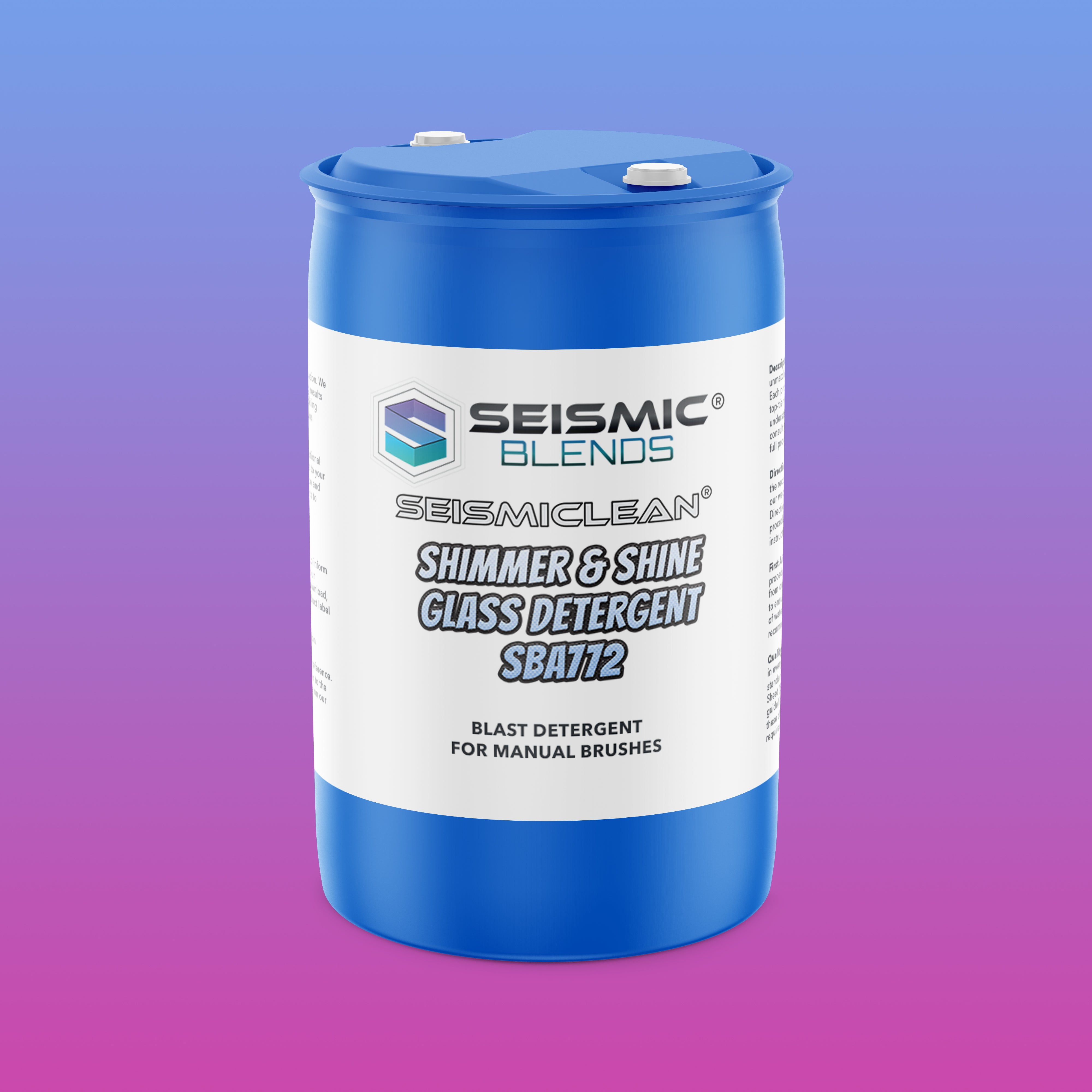 Seismiclean Shimmer & Shine Glass Detergent (SBA772) - Streak Free Finish For All Glass Surfaces