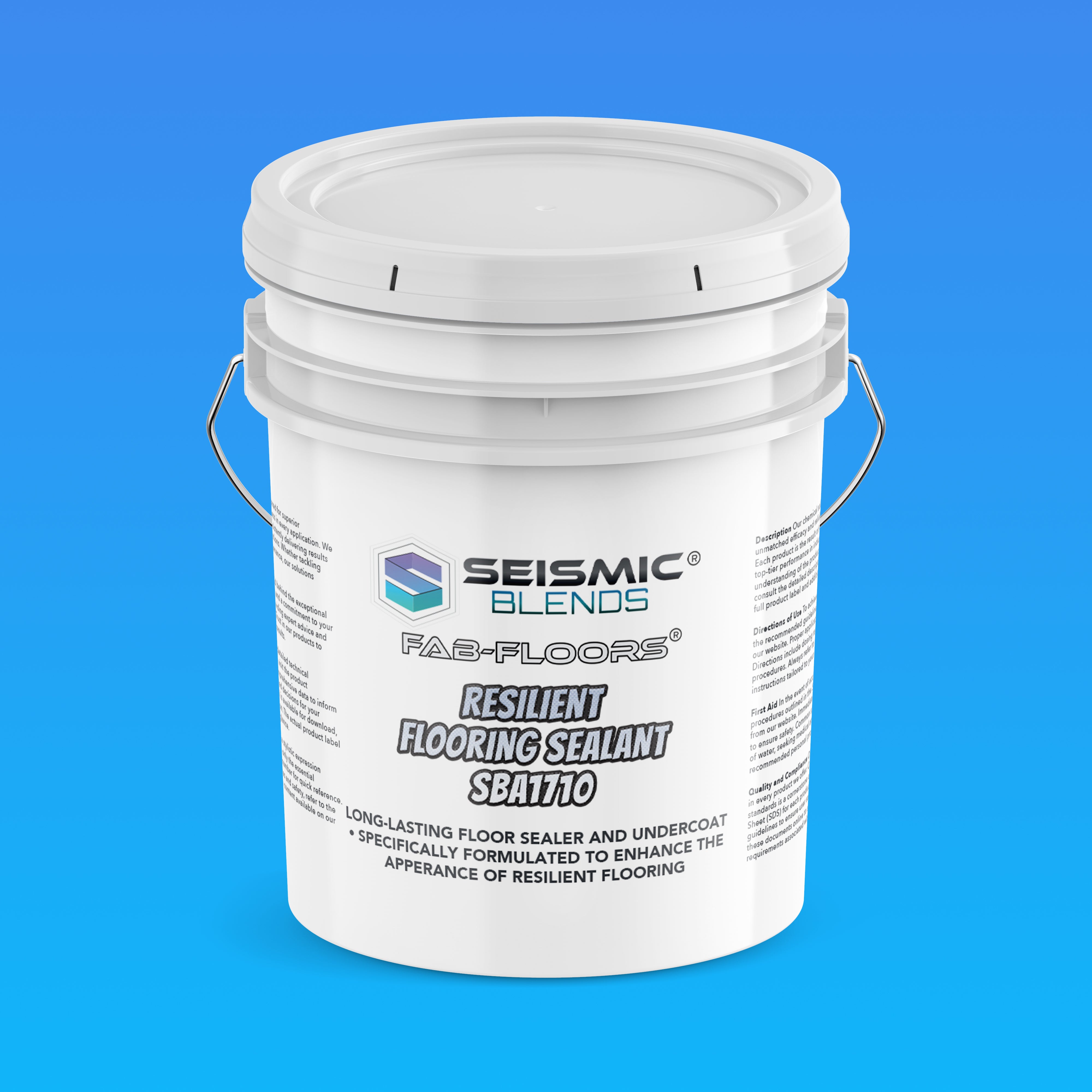 Fab Floors Resilient Flooring Sealant (SBA1710) - High-Gloss, Fast-Drying, Self-Leveling Floor Sealer for Vinyl, Linoleum, Rubber, and Tile Floors