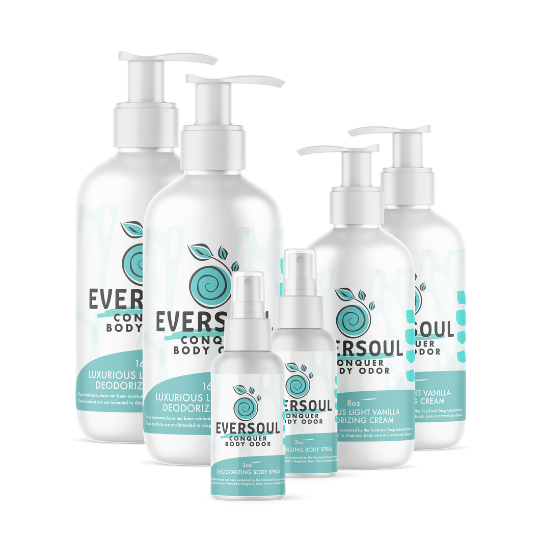 Eversoul Solutions® Body Cream & Spray 32oz + 16oz + 4oz