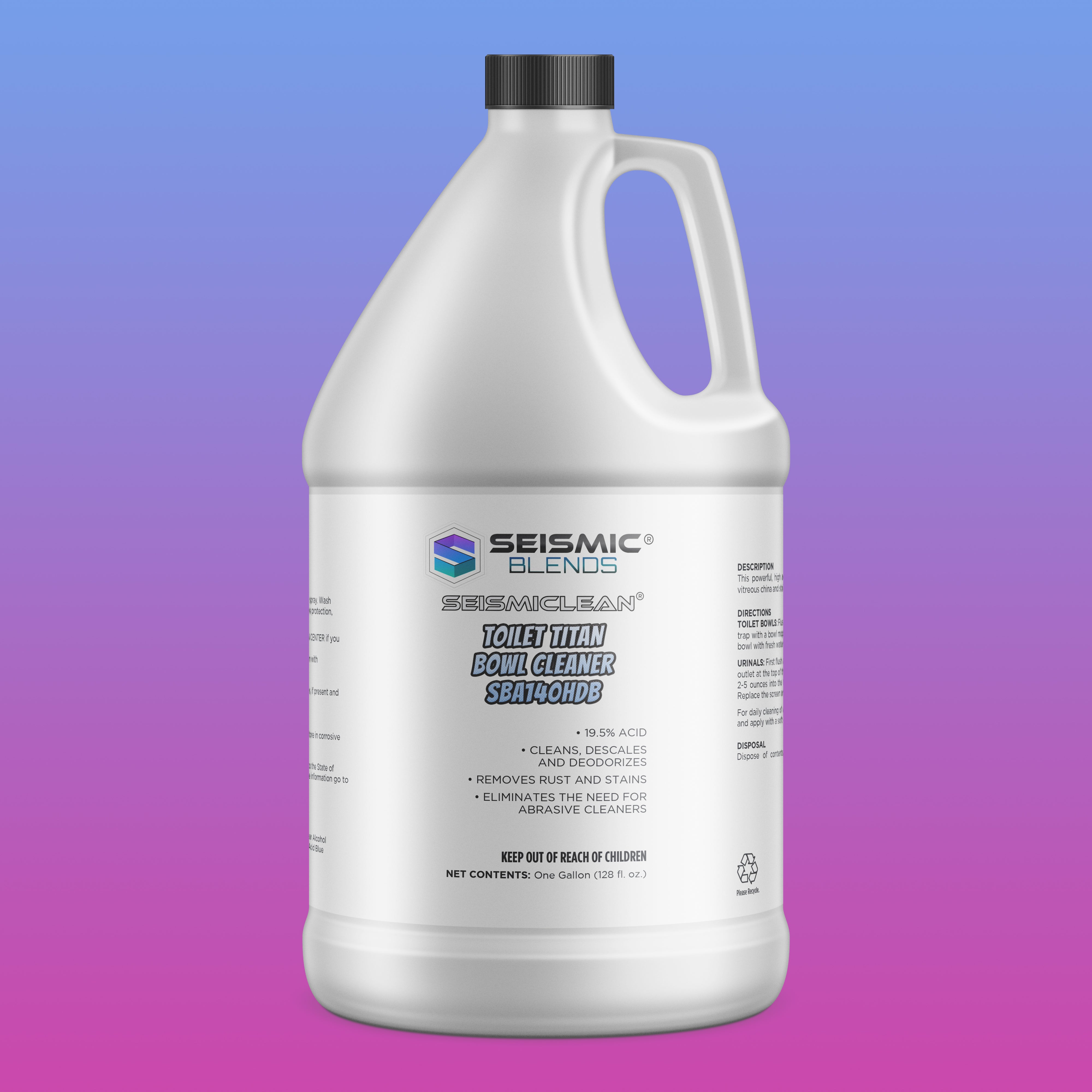 Seismiclean Toilet Titan Bowl Cleaner SBA140HDB