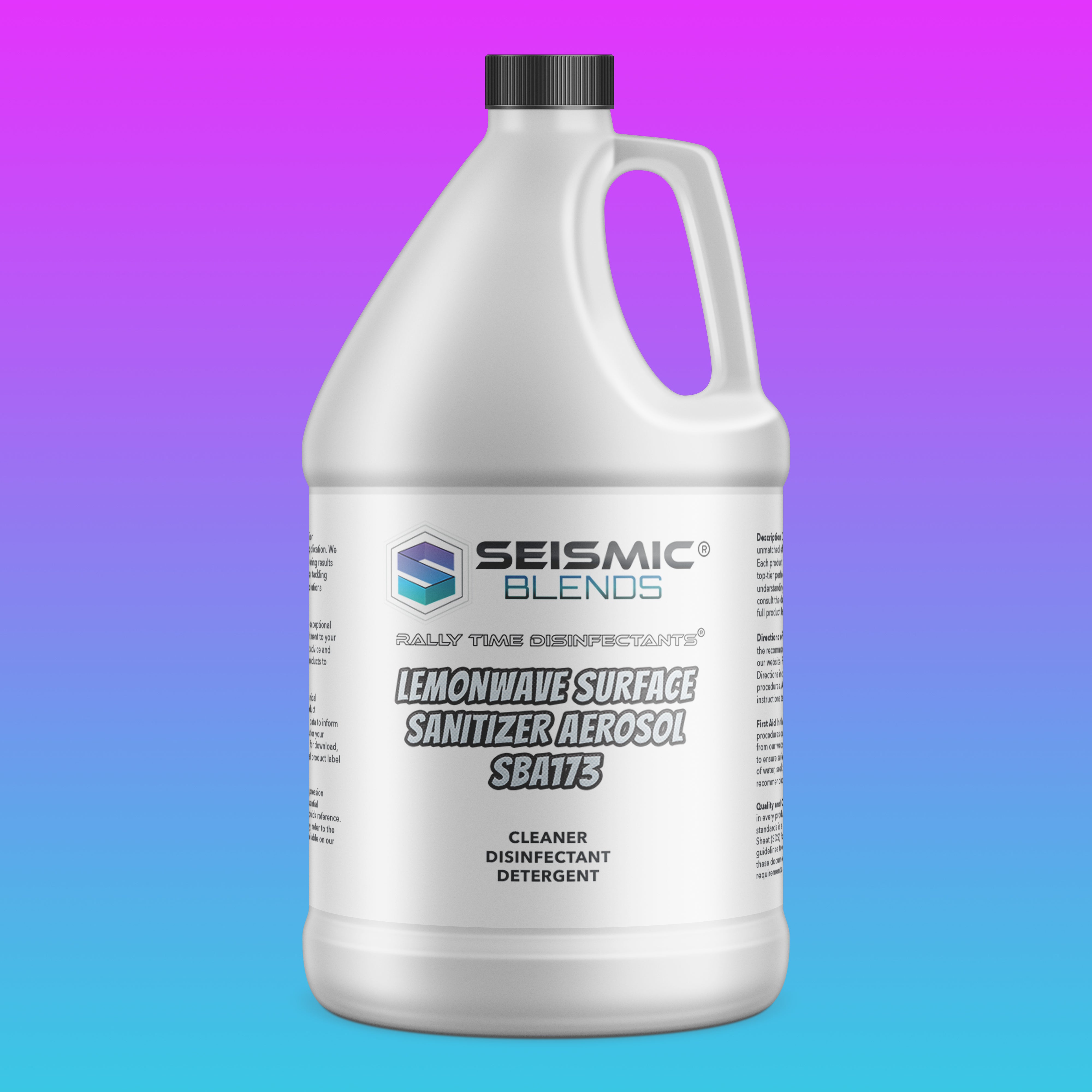 Rally Time LemonWave Surface Sanitizer (SBA173) - Ready To Use Surface Sanitizer With A Crisp Lemon Aroma