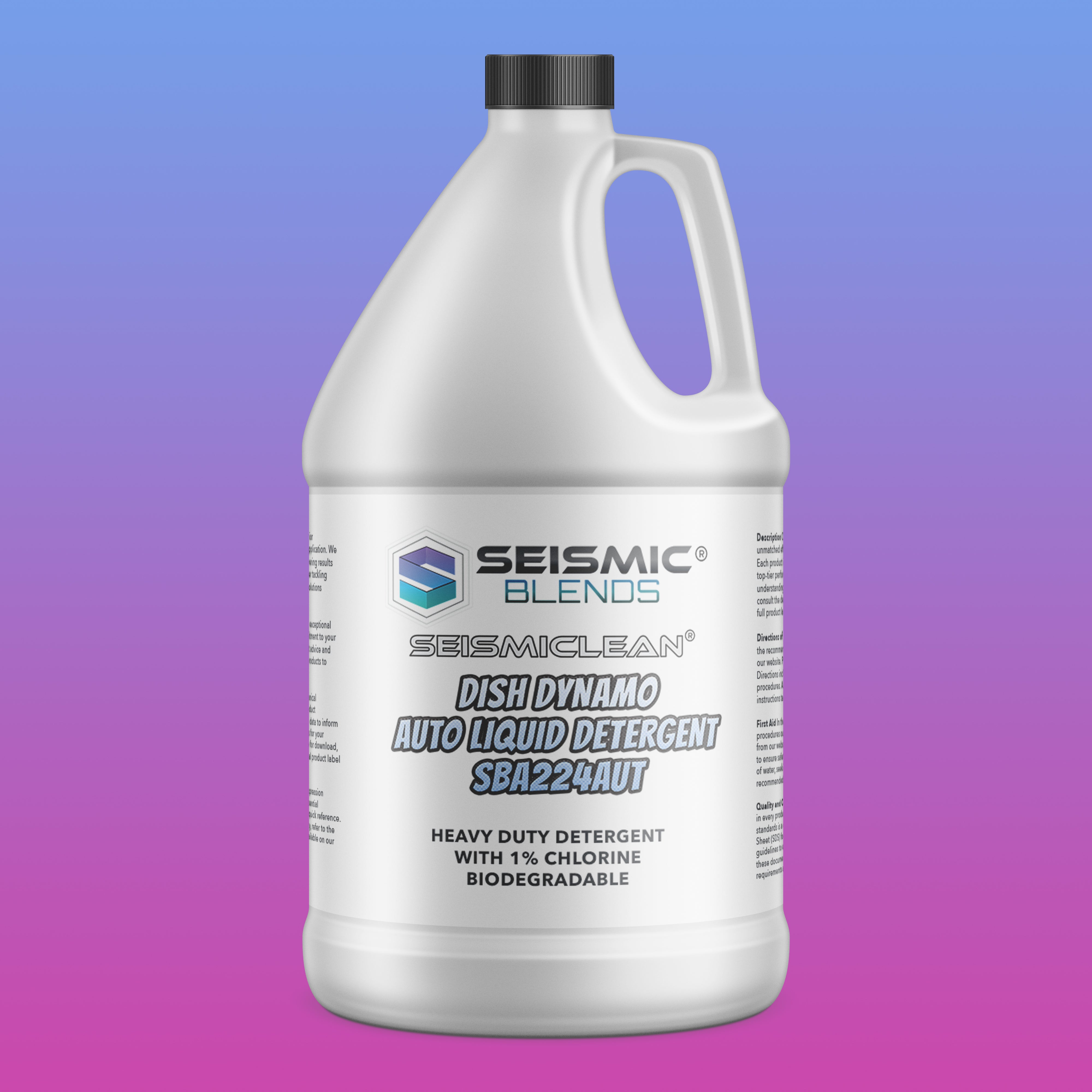Seismiclean Dish Dynamo Auto Liquid Detergent (SBA224AUT) - High Quality Cleaning Solution For Versatile Use