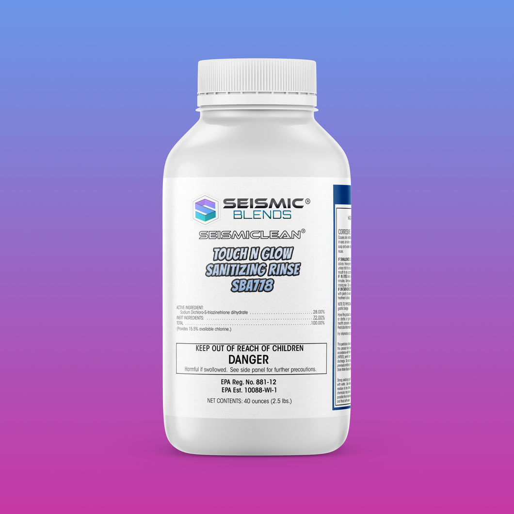 SEISMICLEAN TOUCH N GLOW SANITIZING RINSE SBA778