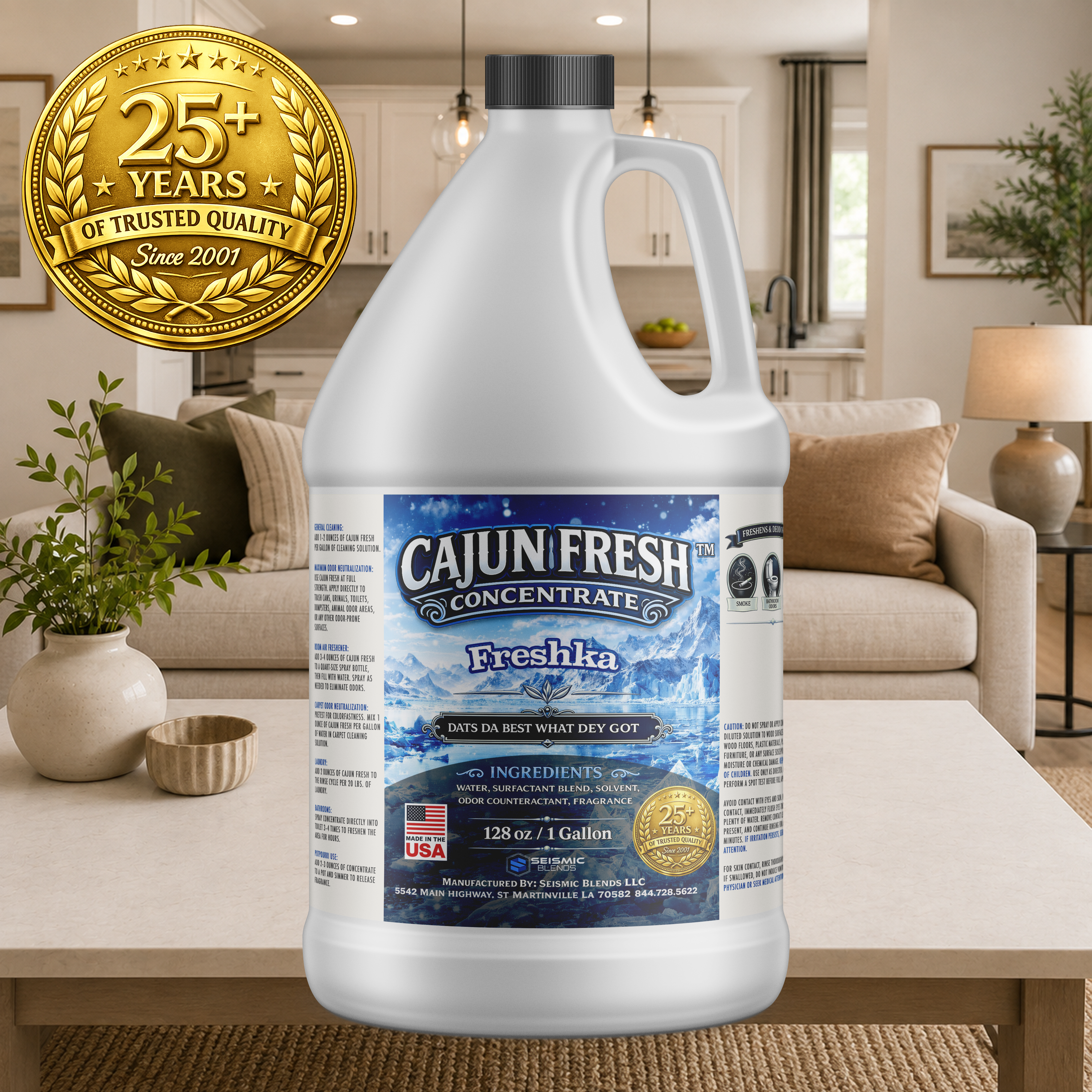 Cajun Fresh Concentrated Air Freshener (SBCF140) Freshka Fragrance | Professional Odor Neutralizer & Deodorizer
