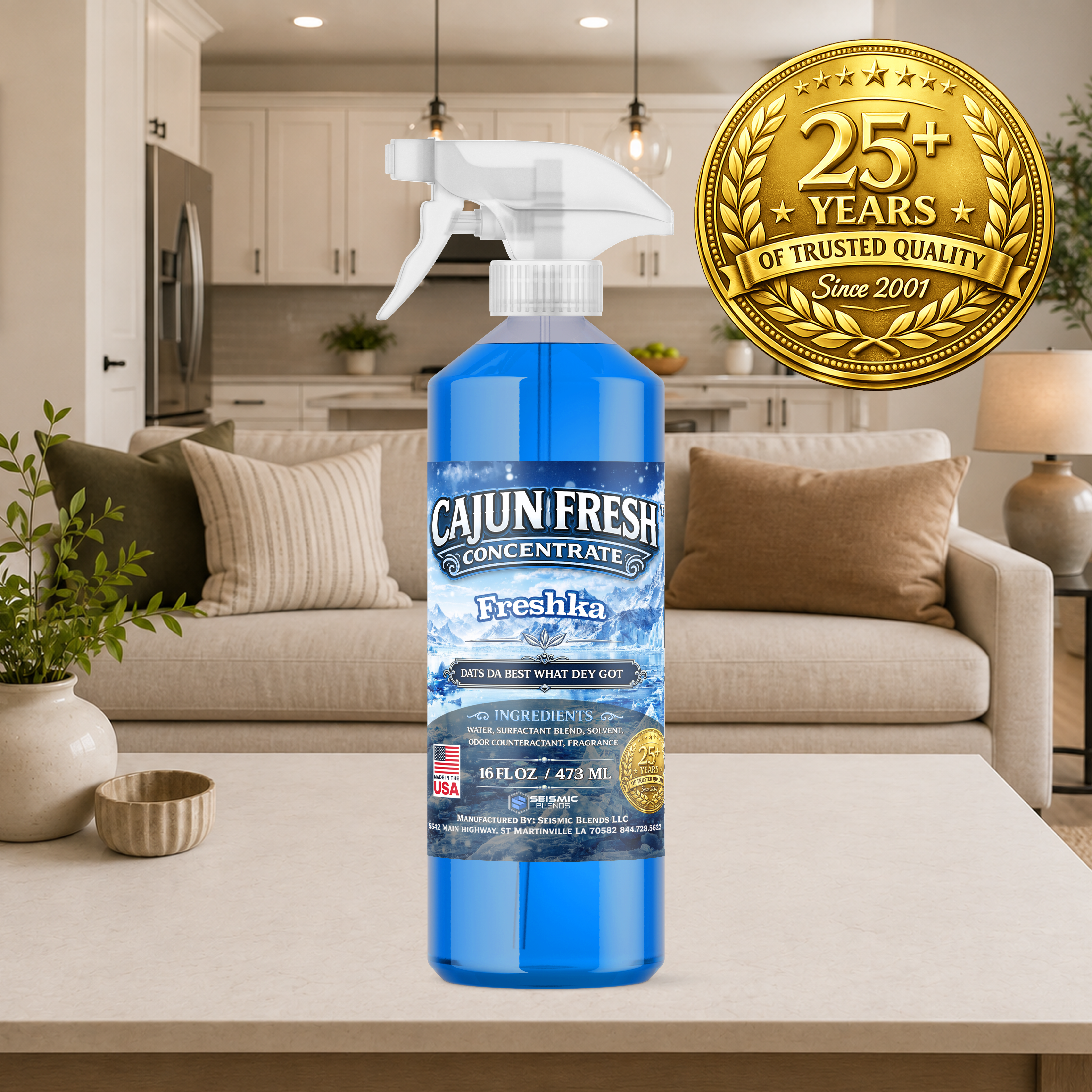 Cajun Fresh Concentrated Air Freshener (SBCF140) Freshka Fragrance | Professional Odor Neutralizer & Deodorizer