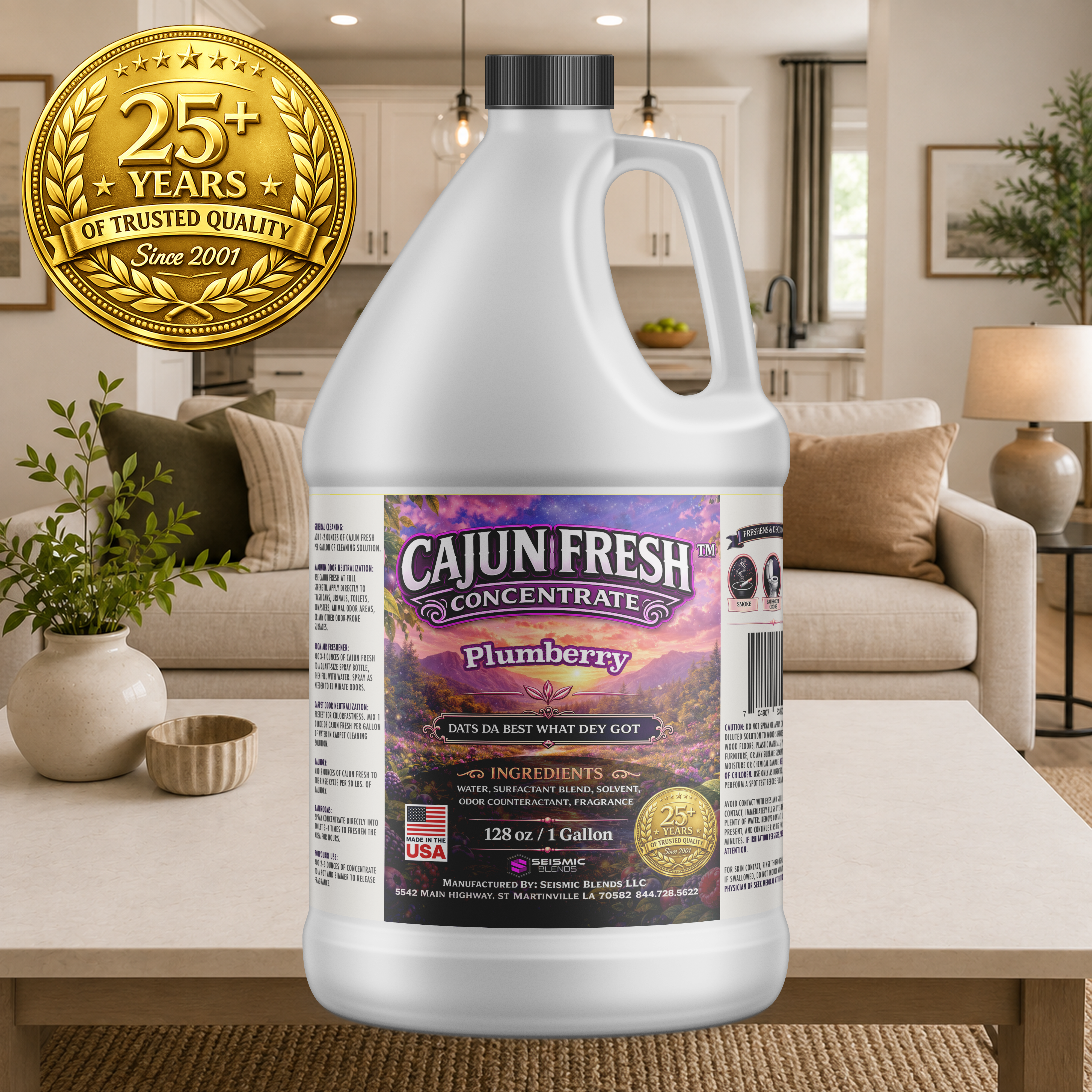 Cajun Fresh Concentrated Air Freshener (SBCF230) Plumberry Fragrance | Professional Odor Neutralizer & Deodorizer