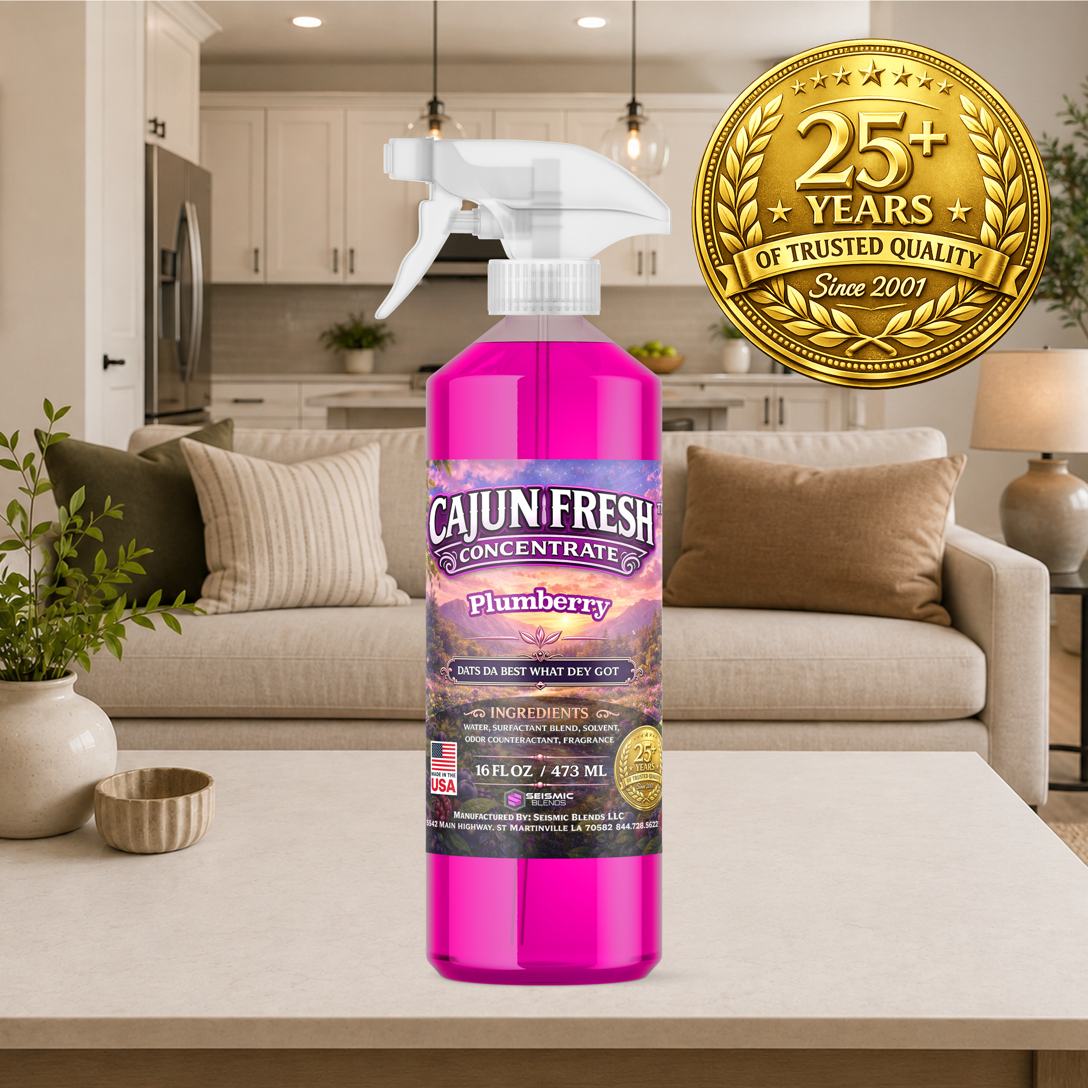 Cajun Fresh Concentrated Air Freshener (SBCF230) Plumberry Fragrance | Professional Odor Neutralizer & Deodorizer