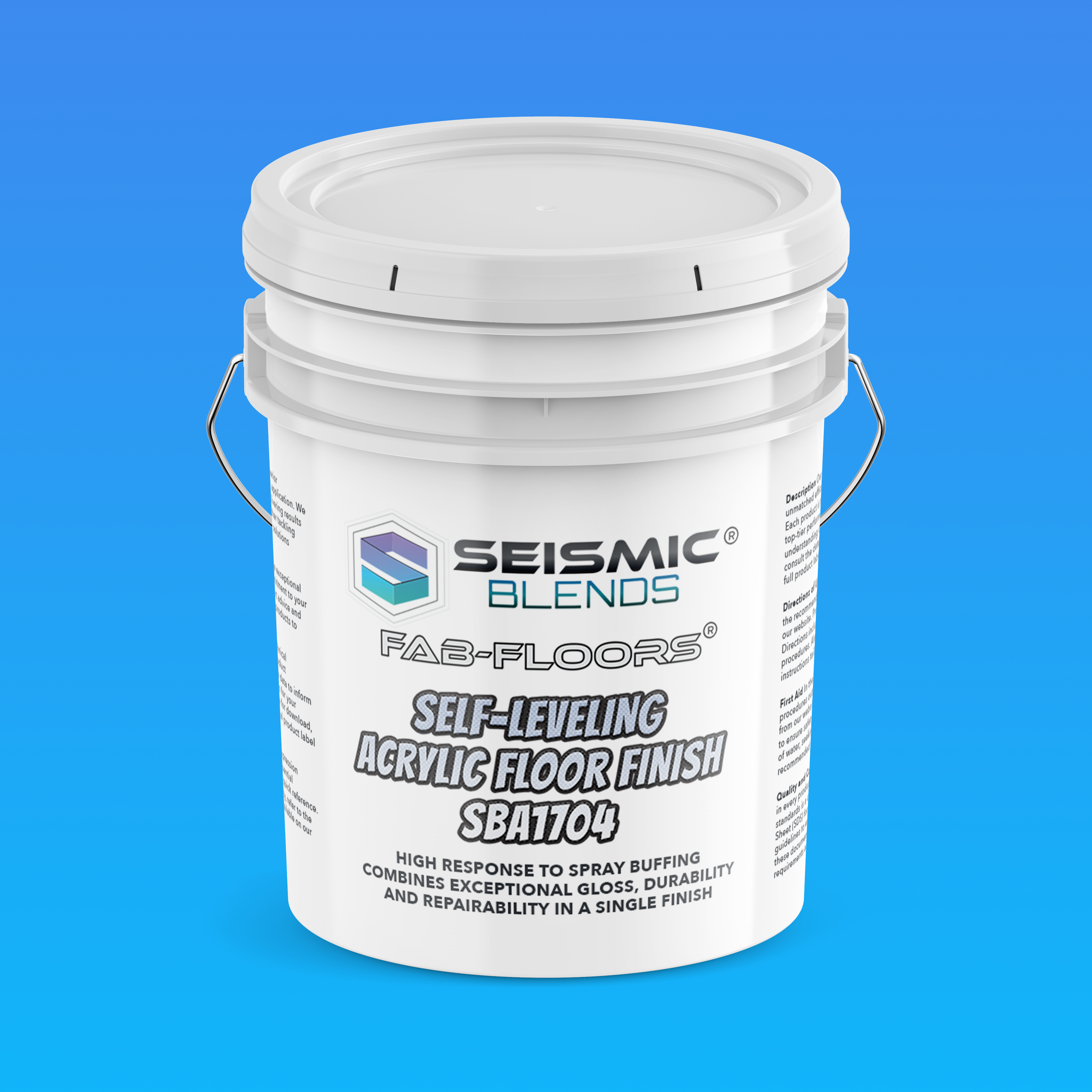 Fab Floors Self-Leveling Acrylic Floor Finish (SBA1704) – High-Gloss, Wet-Look Coating for Tile, Vinyl, & Hardwood