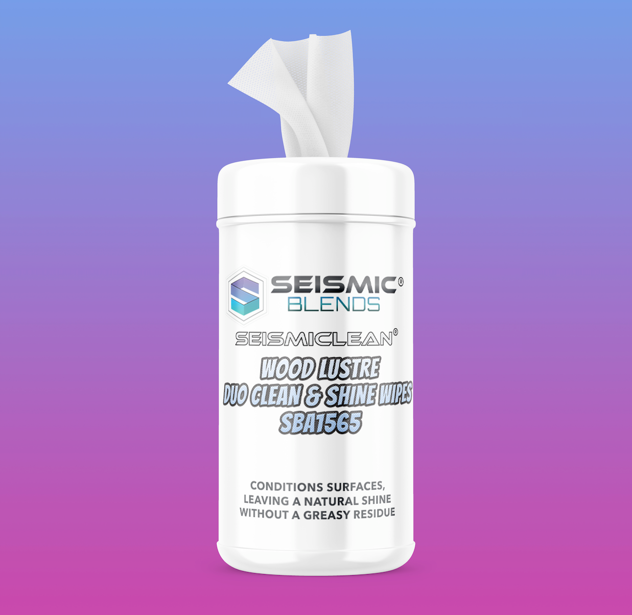 Seismiclean Wood Lustre Duo Clean & Shine Wipes (SBA1565) - Cleans And Shines Wood Surfaces Effortlessly